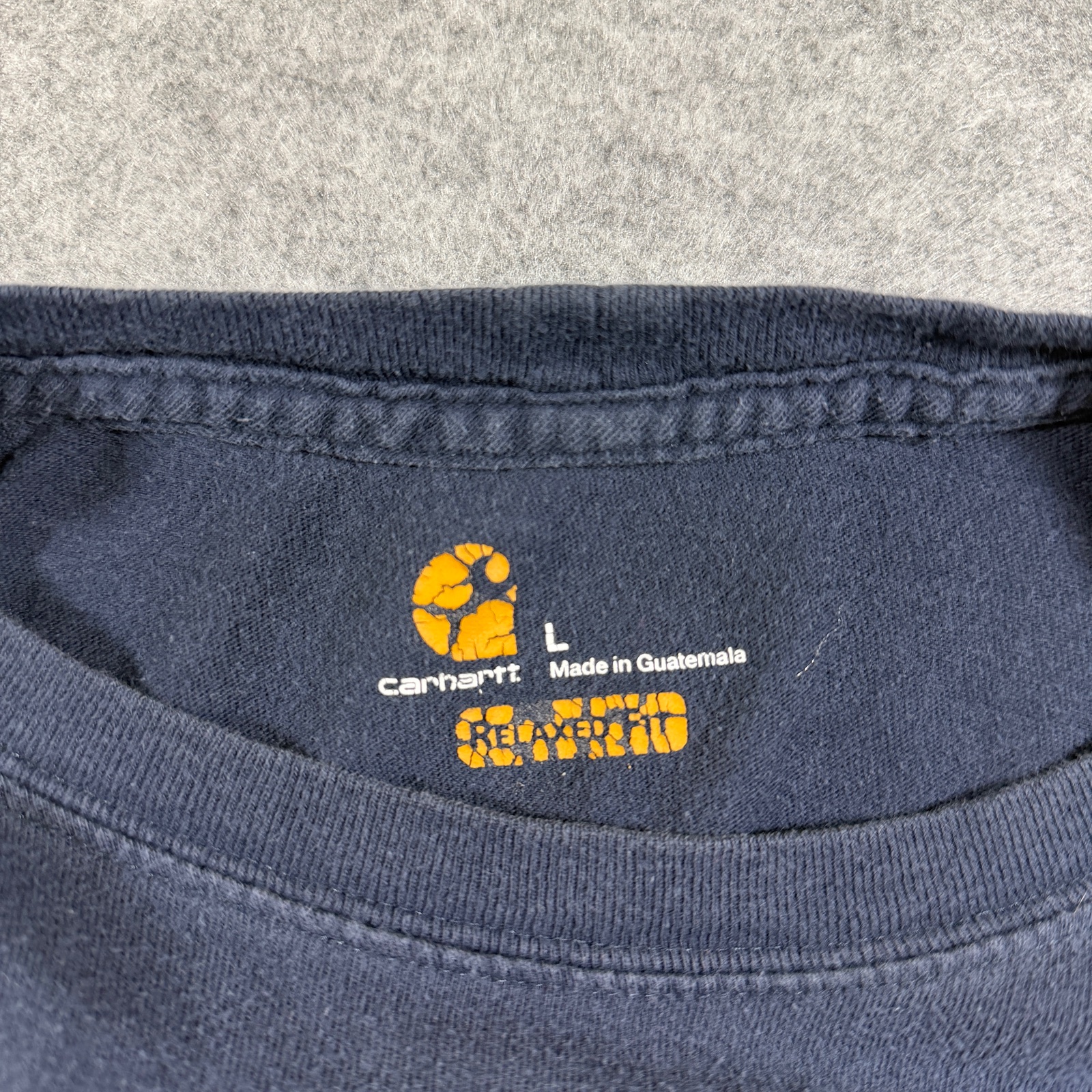 Carhartt Workwear Pocket T Shirt Mens L Navy Blue Long Sleeve Cotton Relaxed Fit thumbnail 4