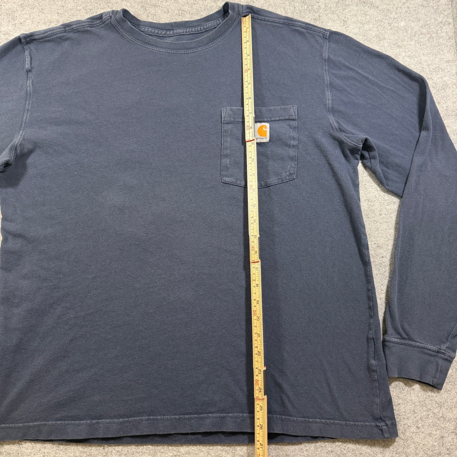 Carhartt Workwear Pocket T Shirt Mens L Navy Blue Long Sleeve Cotton Relaxed Fit thumbnail 8