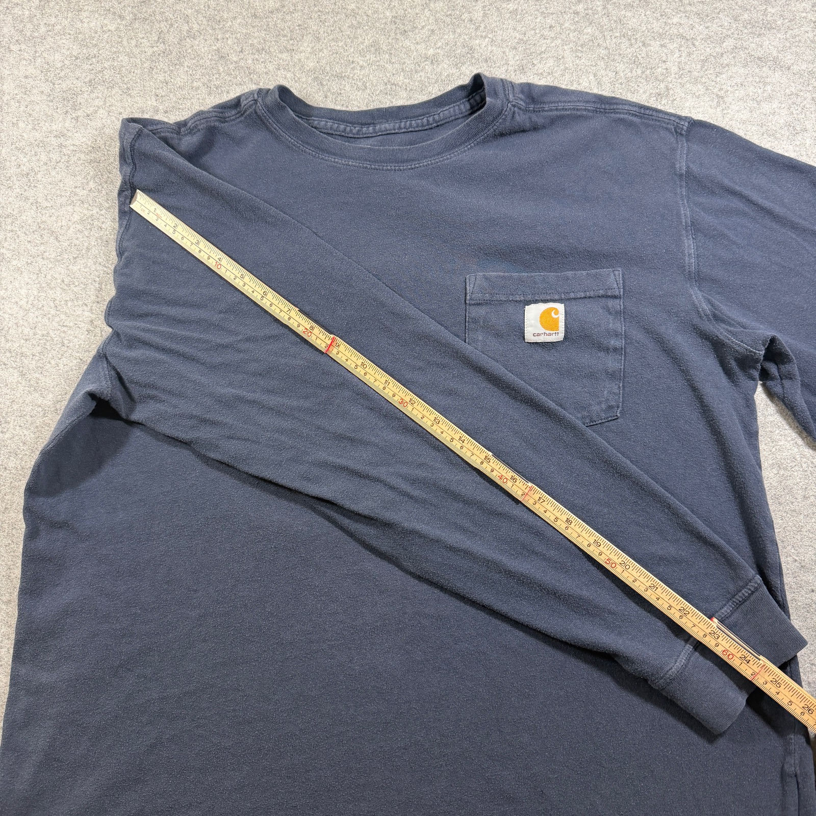 Carhartt Workwear Pocket T Shirt Mens L Navy Blue Long Sleeve Cotton Relaxed Fit thumbnail 9