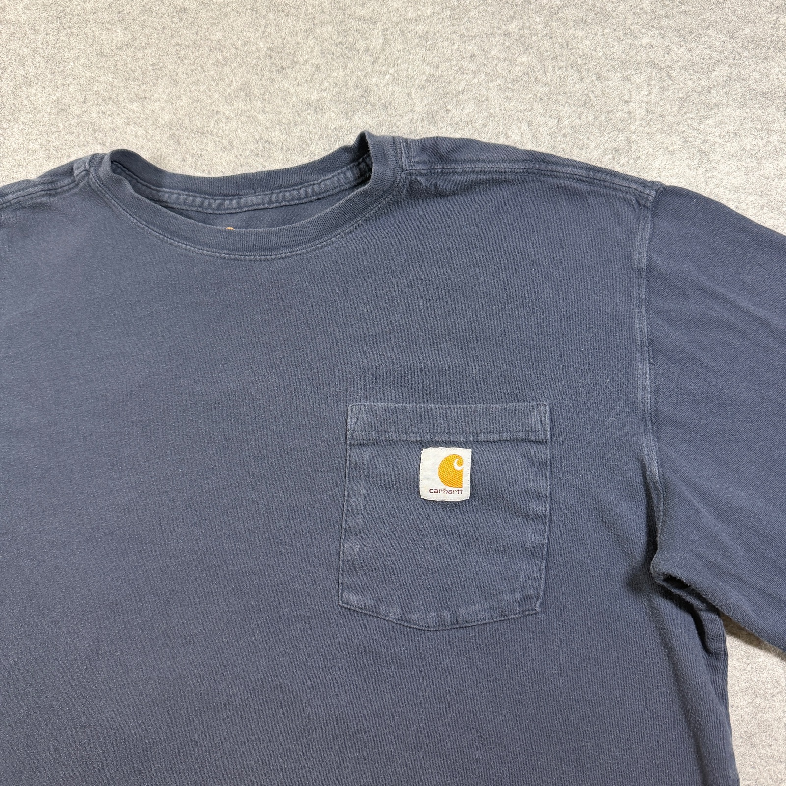 Carhartt Workwear Pocket T Shirt Mens L Navy Blue Long Sleeve Cotton Relaxed Fit thumbnail 10