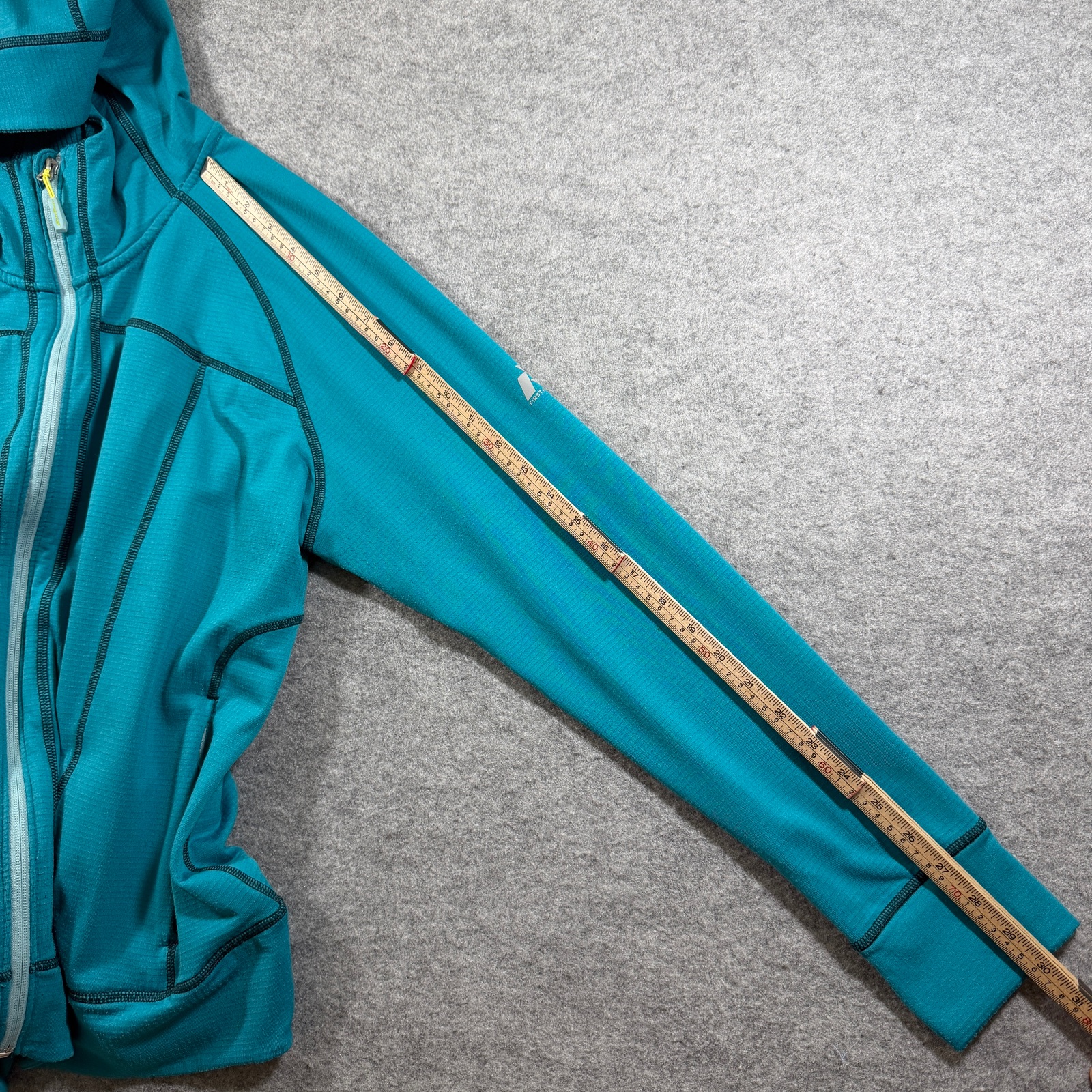 Eddie Bauer Thermal Waffle Knit Jacket Womens XXL Teal Hooded Full Zip Outdoor thumbnail 8