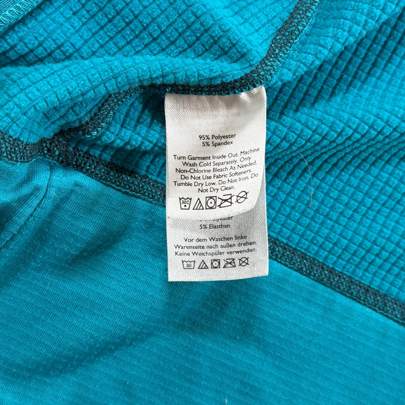 Eddie Bauer Thermal Waffle Knit Jacket Womens XXL Teal Hooded Full Zip Outdoor thumbnail 12