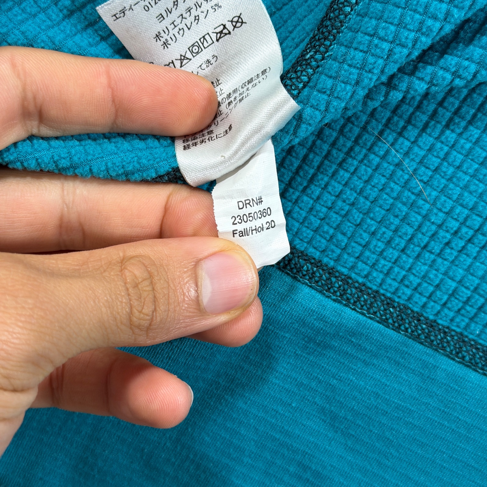 Eddie Bauer Thermal Waffle Knit Jacket Womens XXL Teal Hooded Full Zip Outdoor thumbnail 13