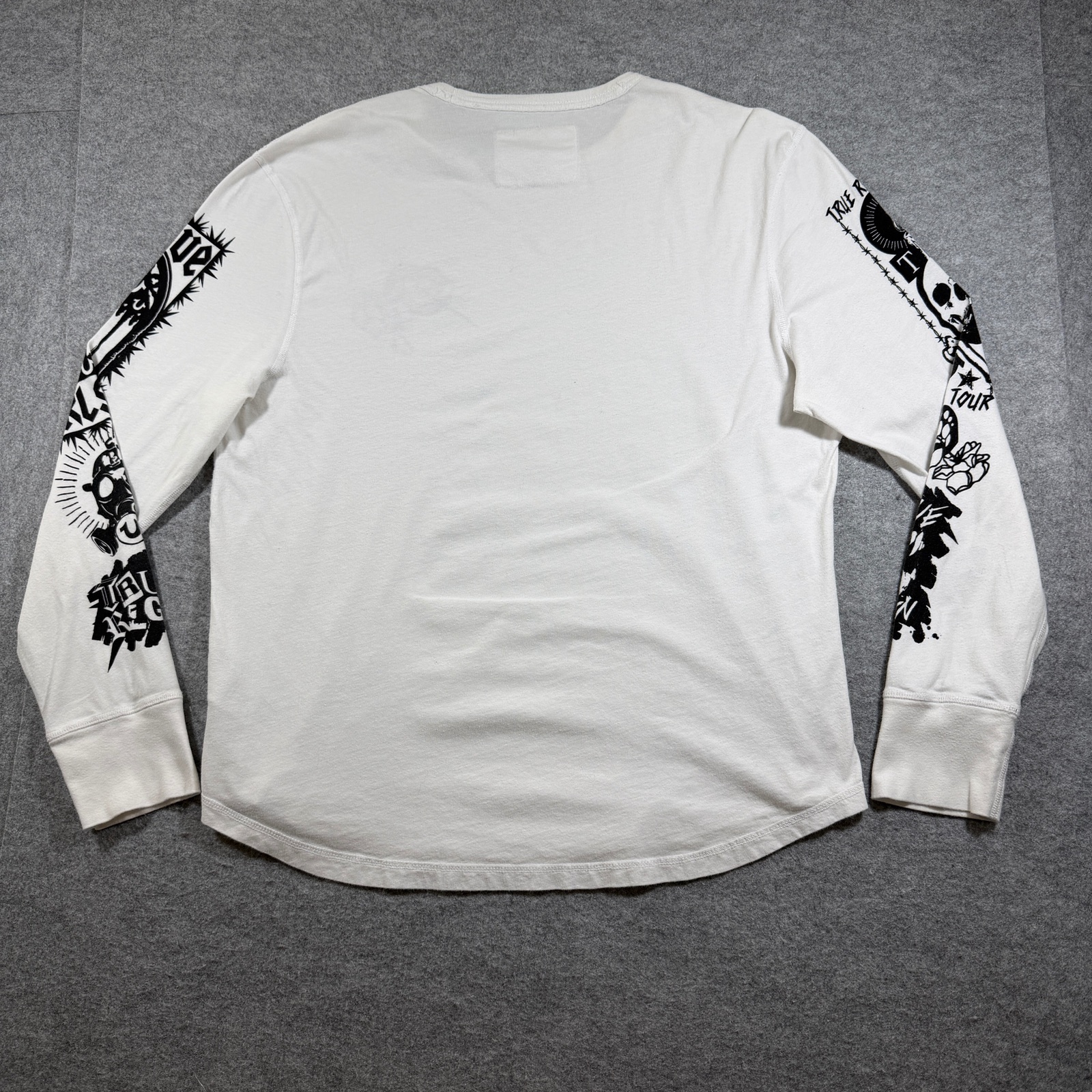 True Religion Long Sleeve Shirt Mens L White Graphic Logo Cotton Streetwear thumbnail 2