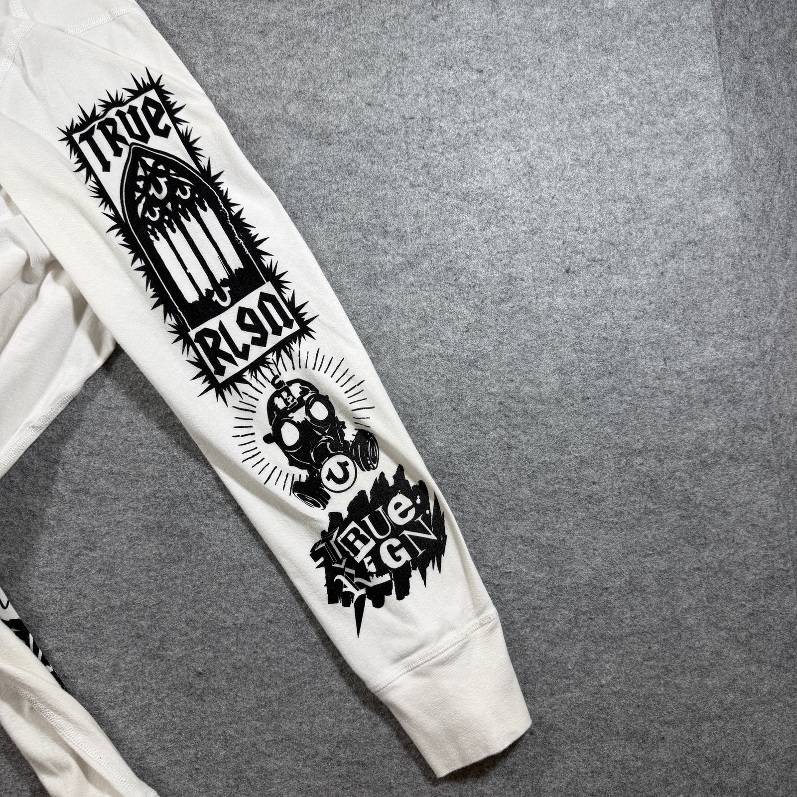 True Religion Long Sleeve Shirt Mens L White Graphic Logo Cotton Streetwear thumbnail 10