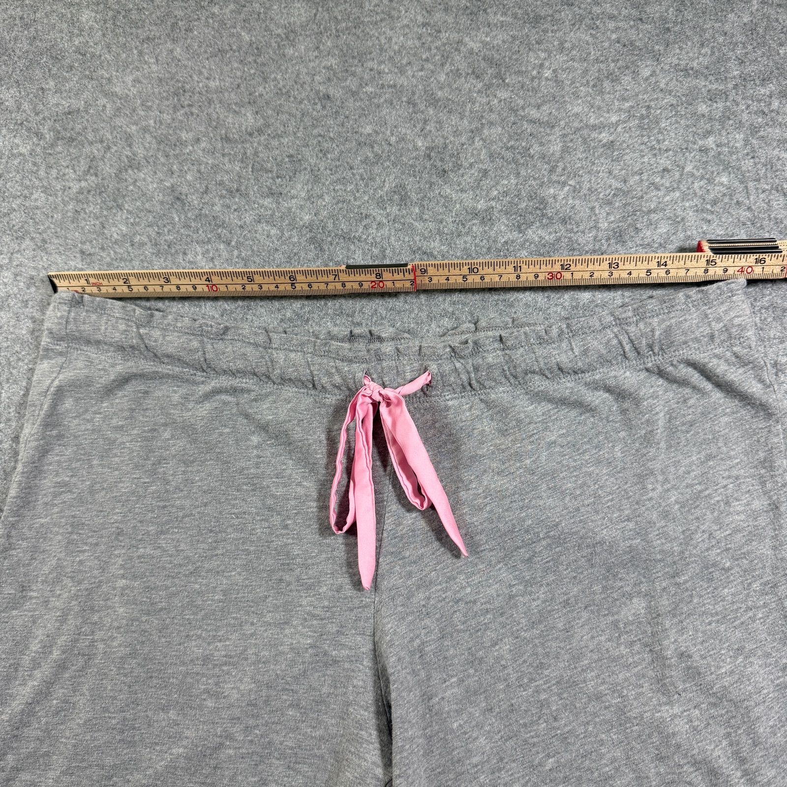 Victoria's Secret Pajama Set Womens L Gray Pink Trim Button Up Shorts Cotton thumbnail 8