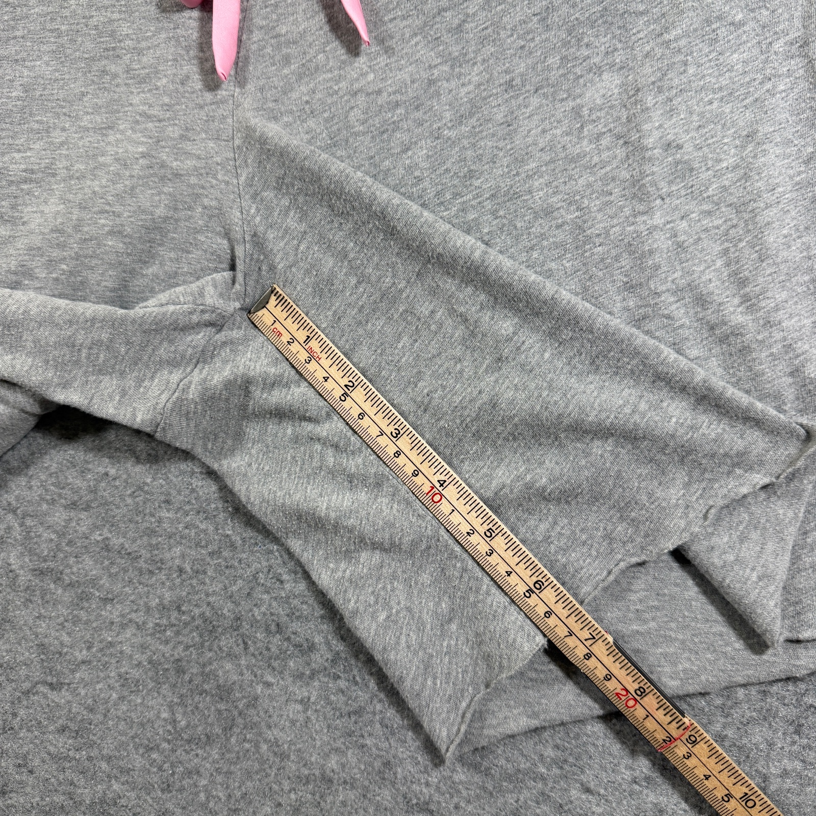 Victoria's Secret Pajama Set Womens L Gray Pink Trim Button Up Shorts Cotton thumbnail 15