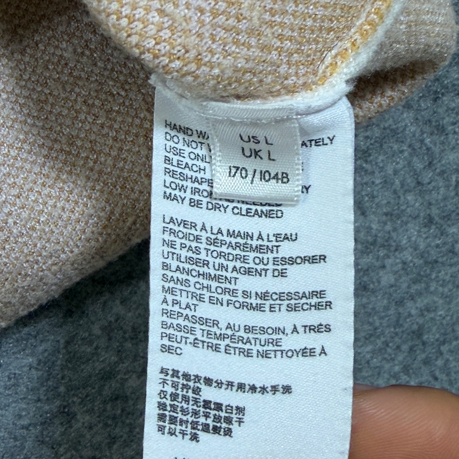 Anthropologie Windowpane Plaid Sweater Womens L Cream Mock Neck Knit Pullover thumbnail 12