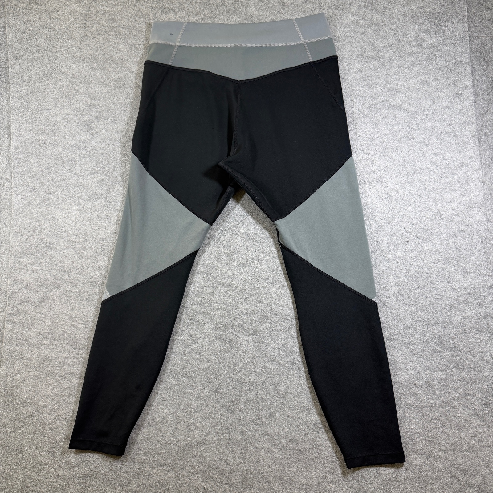 Nike Dri-FIT Leggings Womens L Black Gray Colorblock Running Training Yoga Gym thumbnail 2