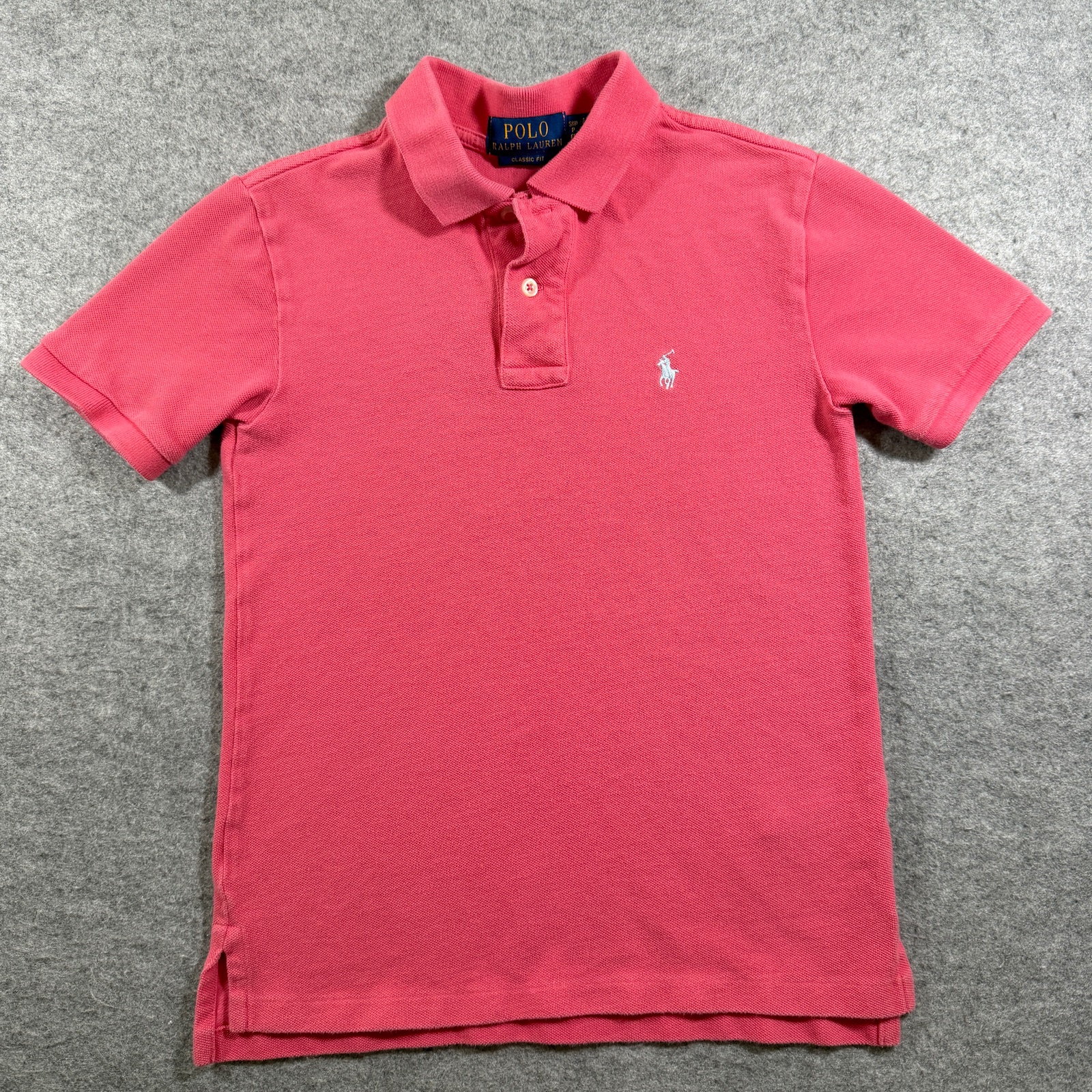 Polo Ralph Lauren Polo Shirt Boys S 8 Pastel Red Classic Fit Cotton Pony Preppy