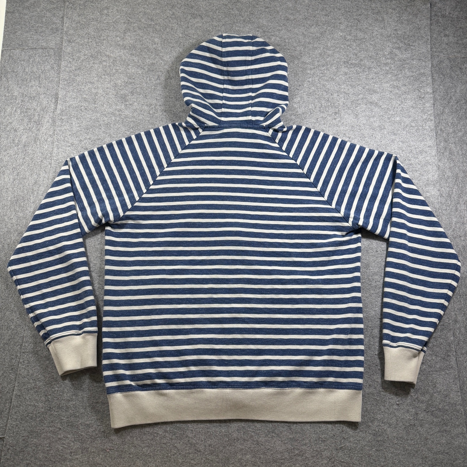 Disney Parks Zip Up Hoodie Mens L Navy Cream Stripe Disneyland Crest Fleece thumbnail 2