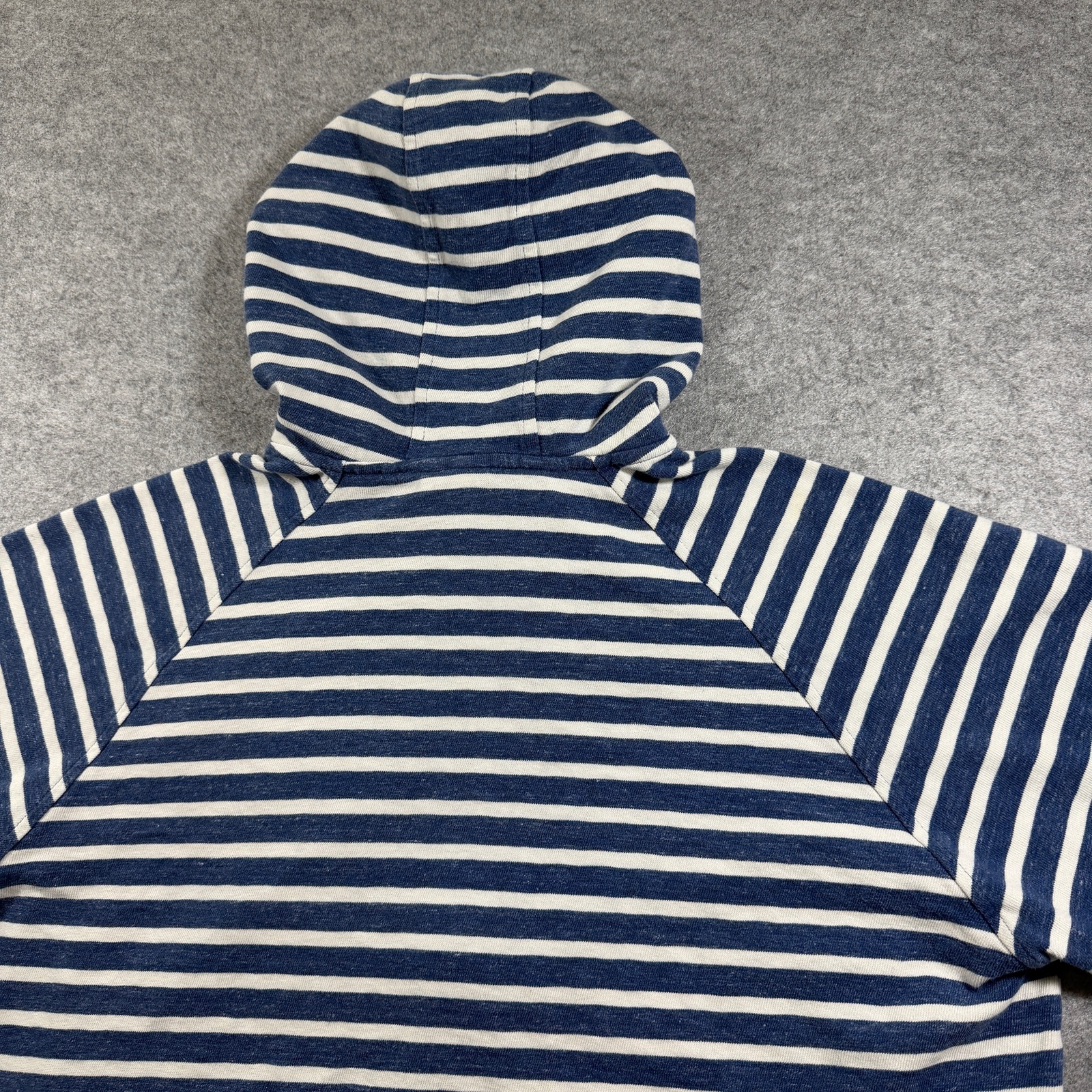 Disney Parks Zip Up Hoodie Mens L Navy Cream Stripe Disneyland Crest Fleece thumbnail 9