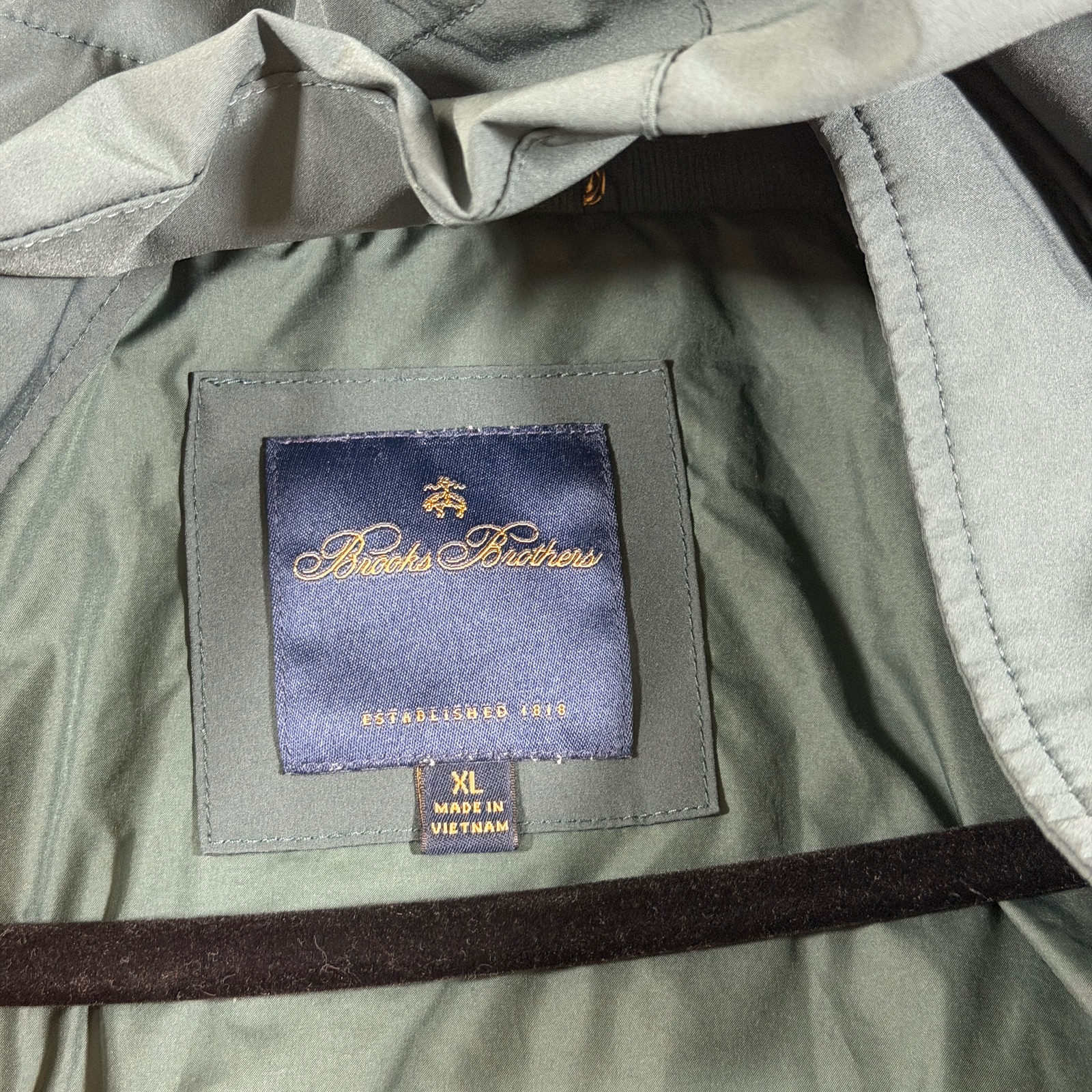 Brooks Brothers Thermore Jacket Mens XL Green Water Resistant Stretch Hooded Zip thumbnail 5