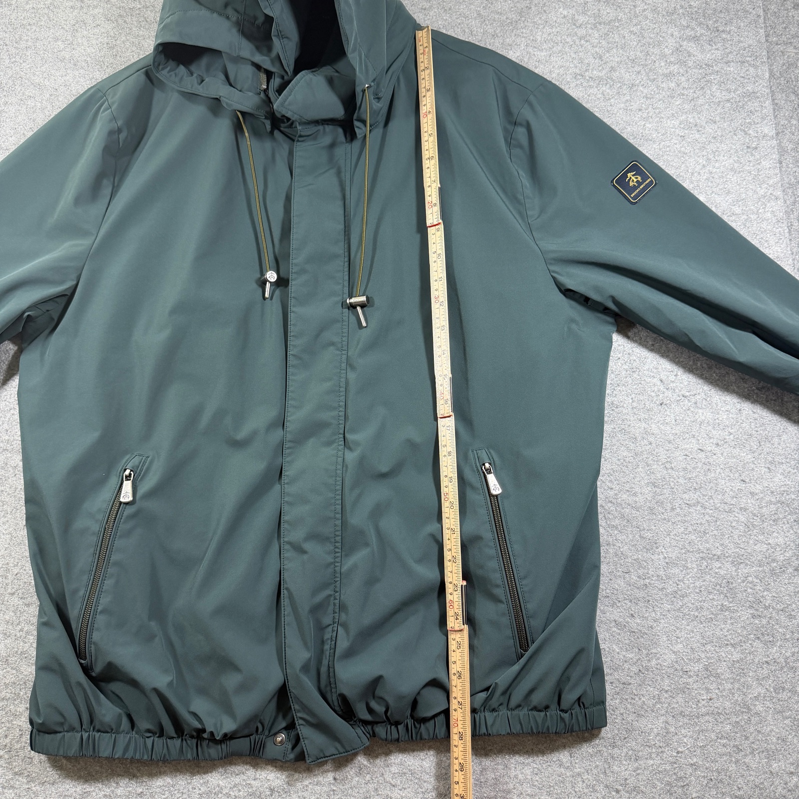 Brooks Brothers Thermore Jacket Mens XL Green Water Resistant Stretch Hooded Zip thumbnail 7