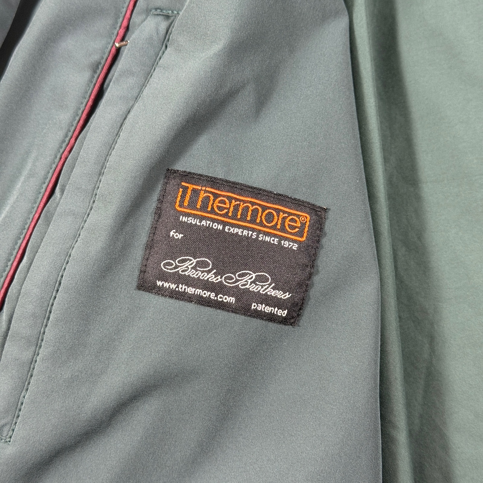 Brooks Brothers Thermore Jacket Mens XL Green Water Resistant Stretch Hooded Zip thumbnail 12