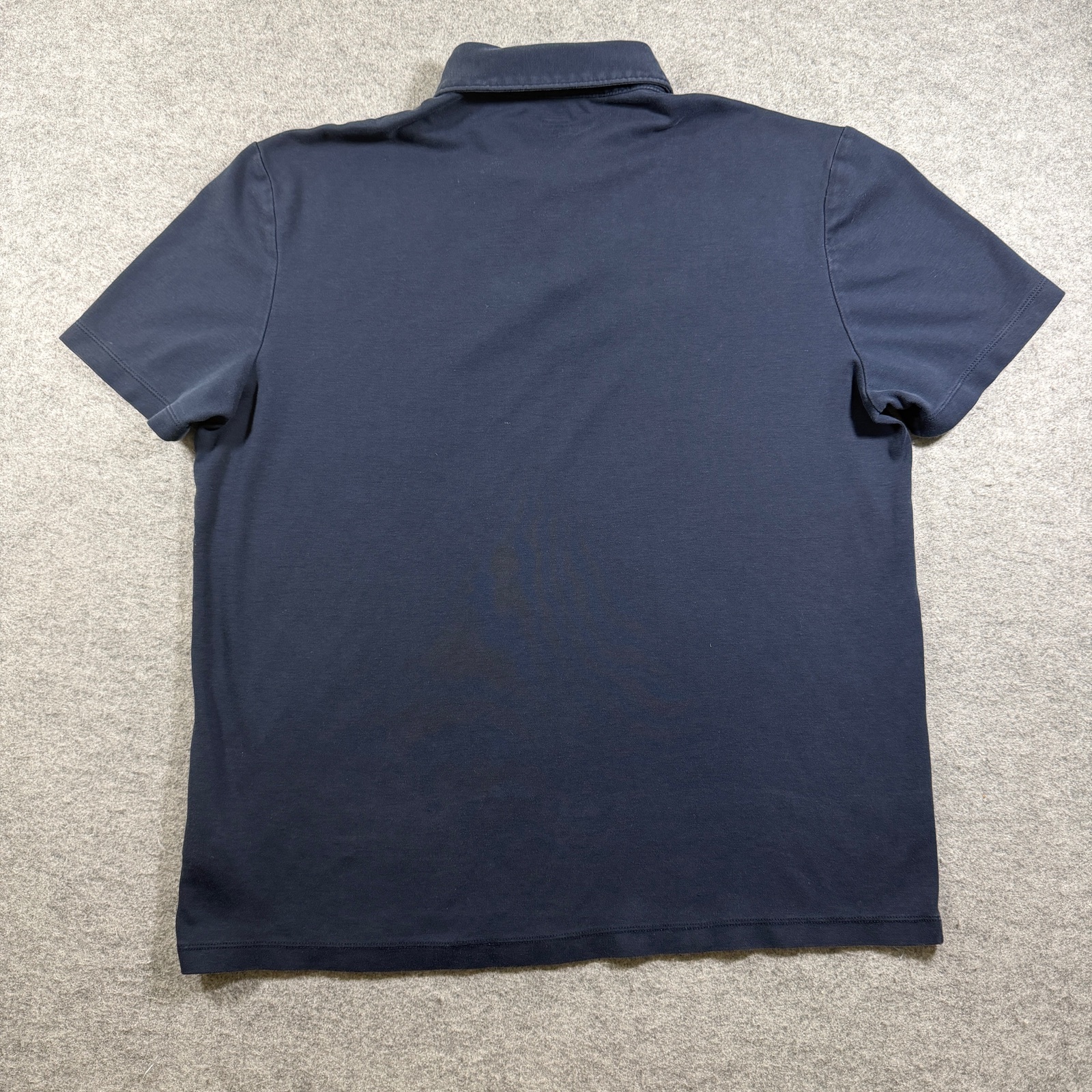 Charles Tyrwhitt Polo Shirt Mens L Navy Soft Cotton Button Collar Preppy Golf thumbnail 2