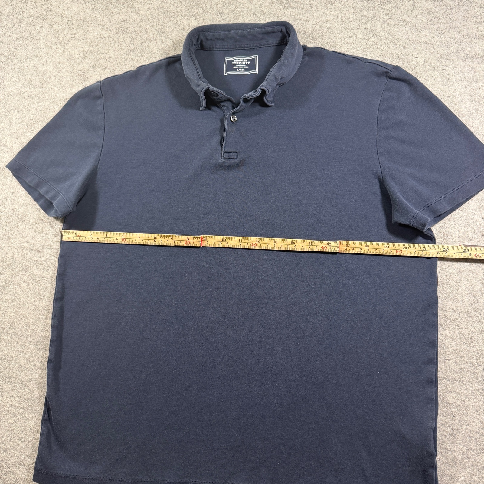Charles Tyrwhitt Polo Shirt Mens L Navy Soft Cotton Button Collar Preppy Golf thumbnail 6