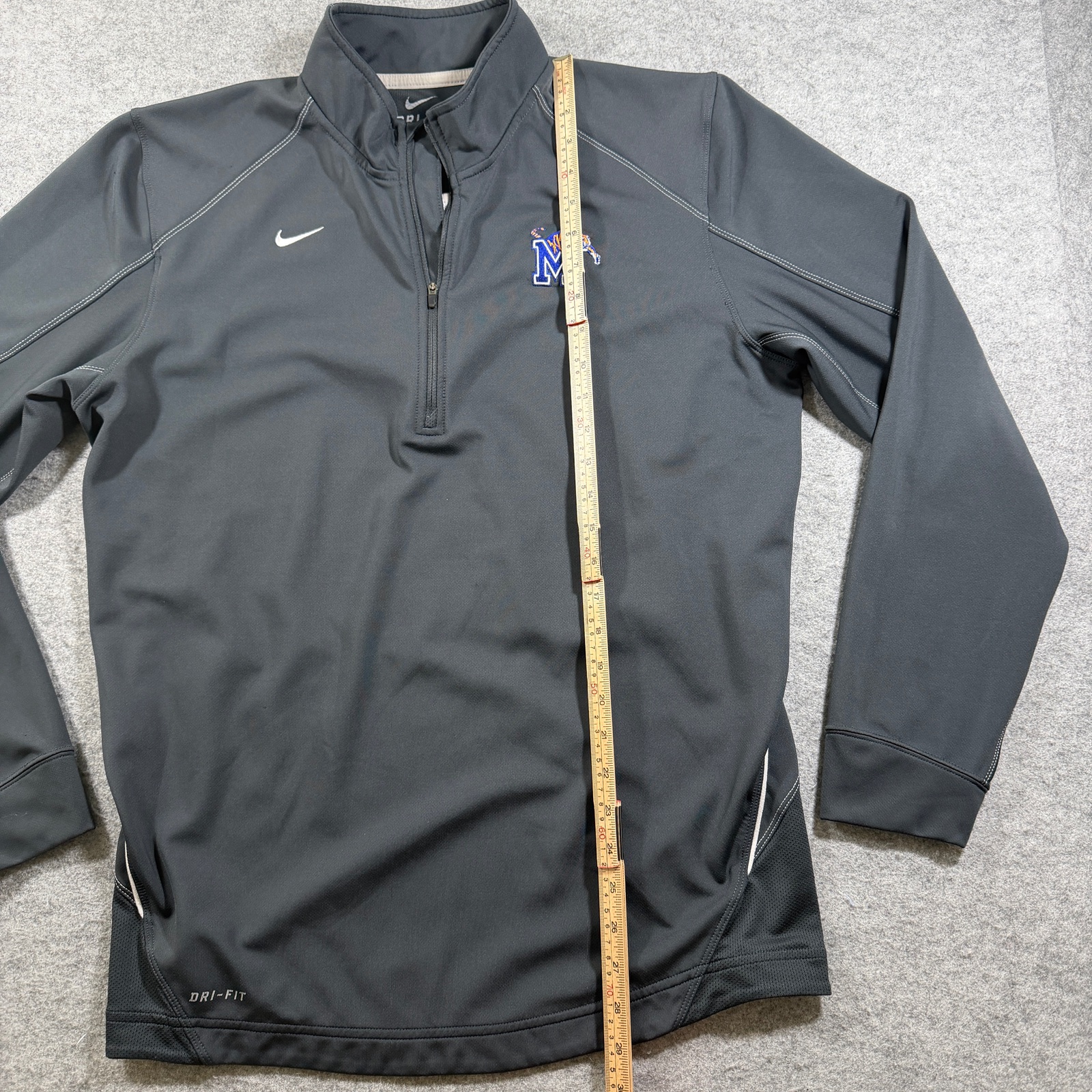 Nike Memphis Tigers 1/4 Zip Pullover Mens M Gray Dri-Fit Stretch Wicking NCAA thumbnail 6