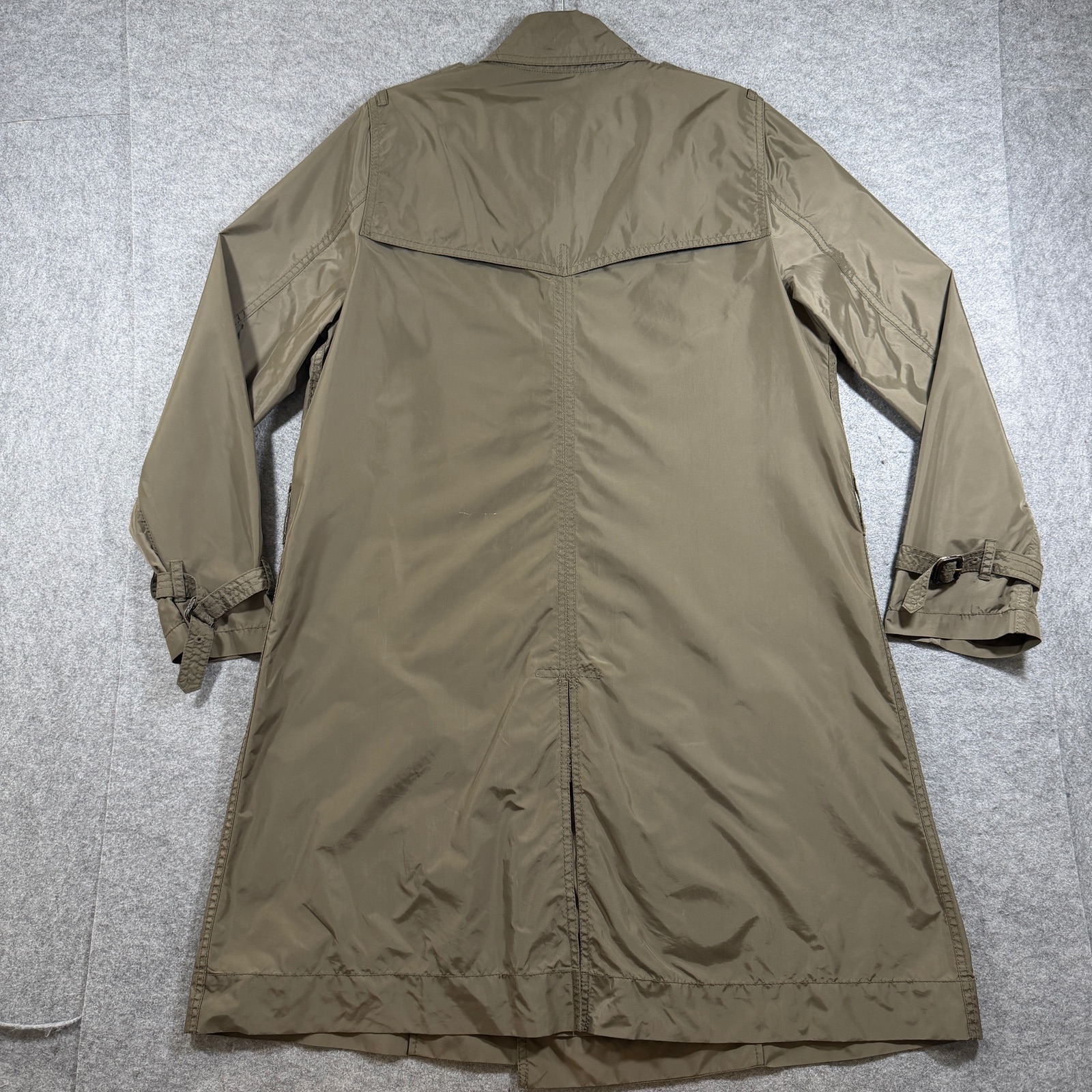 Banana Republic Trench Coat Mens L Olive Double Breasted Belted Preppy Lightweig thumbnail 2