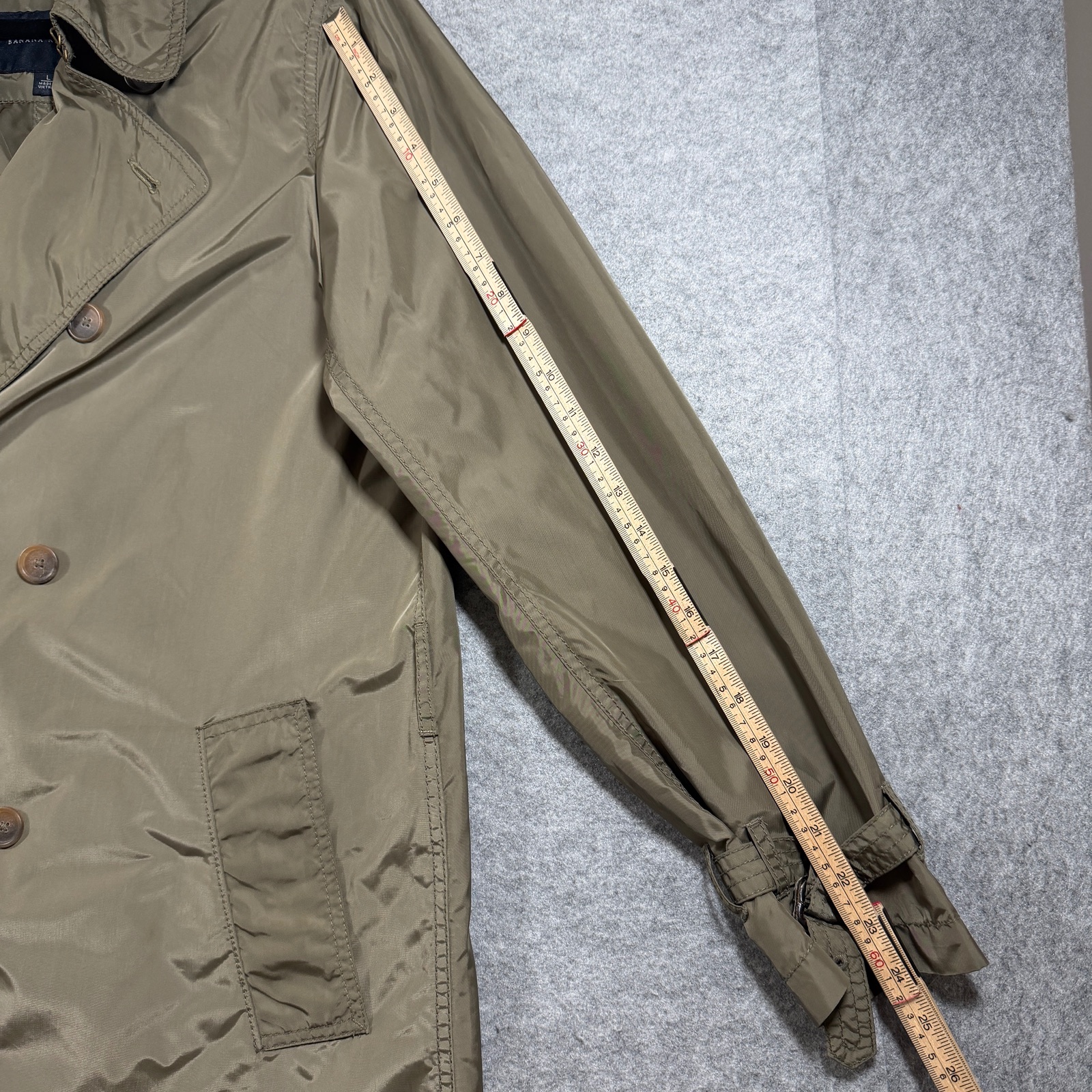 Banana Republic Trench Coat Mens L Olive Double Breasted Belted Preppy Lightweig thumbnail 6