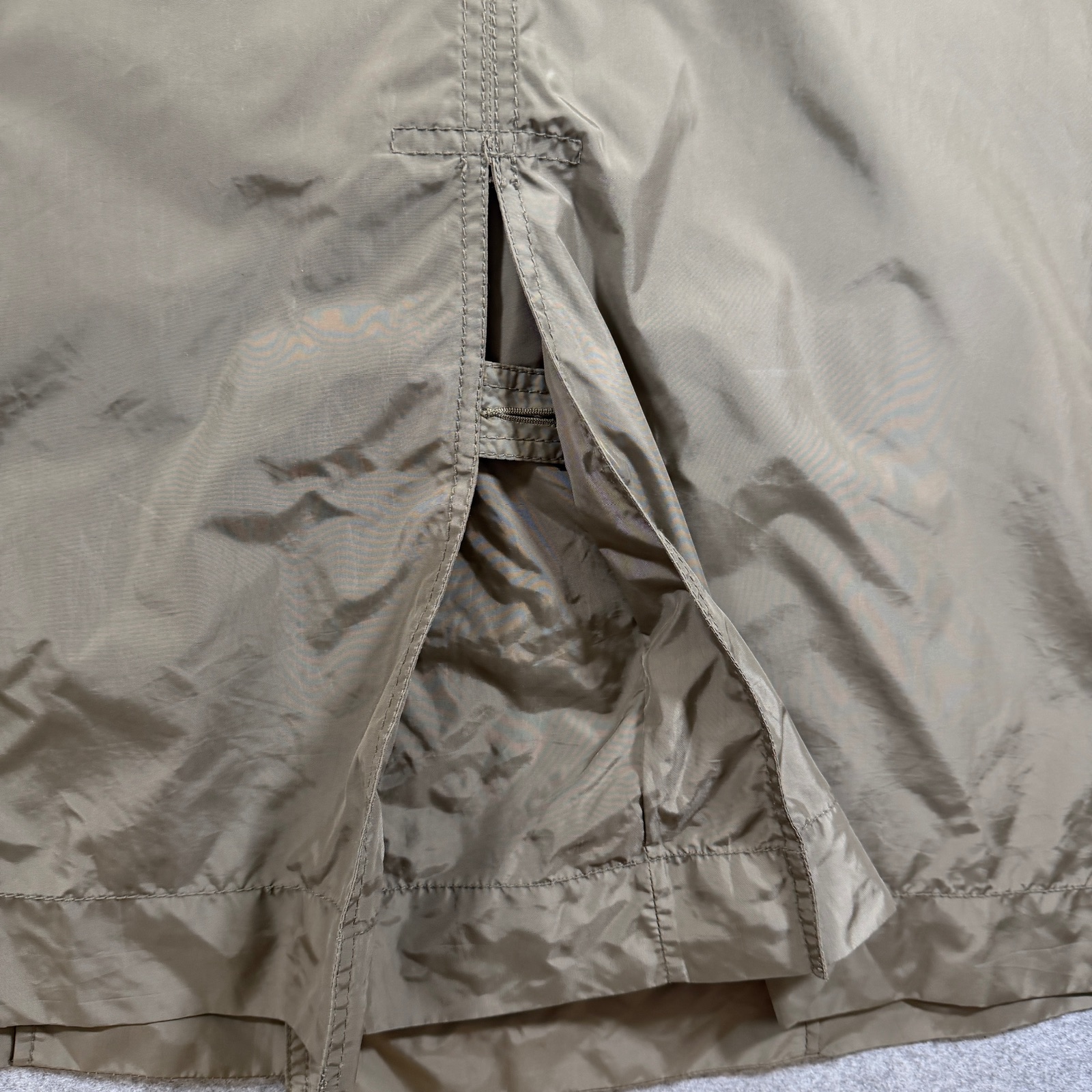 Banana Republic Trench Coat Mens L Olive Double Breasted Belted Preppy Lightweig thumbnail 13