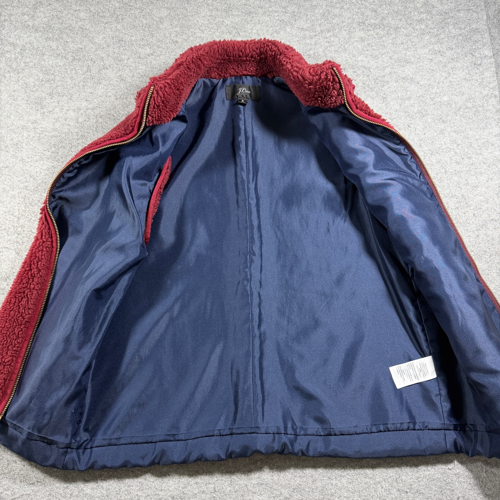J.Crew Sherpa Fleece Vest Womens S Burgundy Full Zip Zip Pockets Preppy Outdoor thumbnail 9