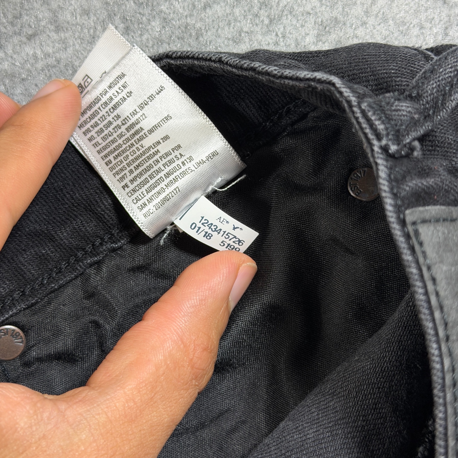 American Eagle Denim Mini Skirt Womens 12 Black Frayed Raw Hem Five Pocket thumbnail 10