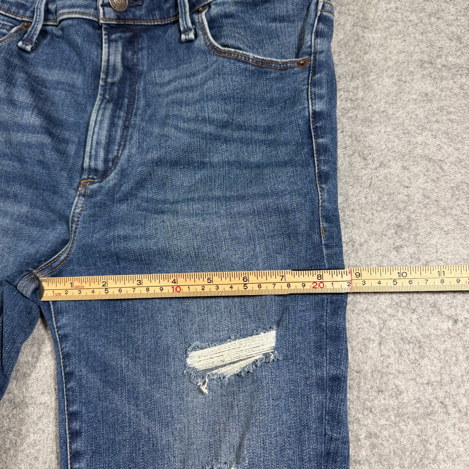 Abercrombie & Fitch Simone Jeans Womens 28 Blue Wash High Rise Ankle Distressed thumbnail 6