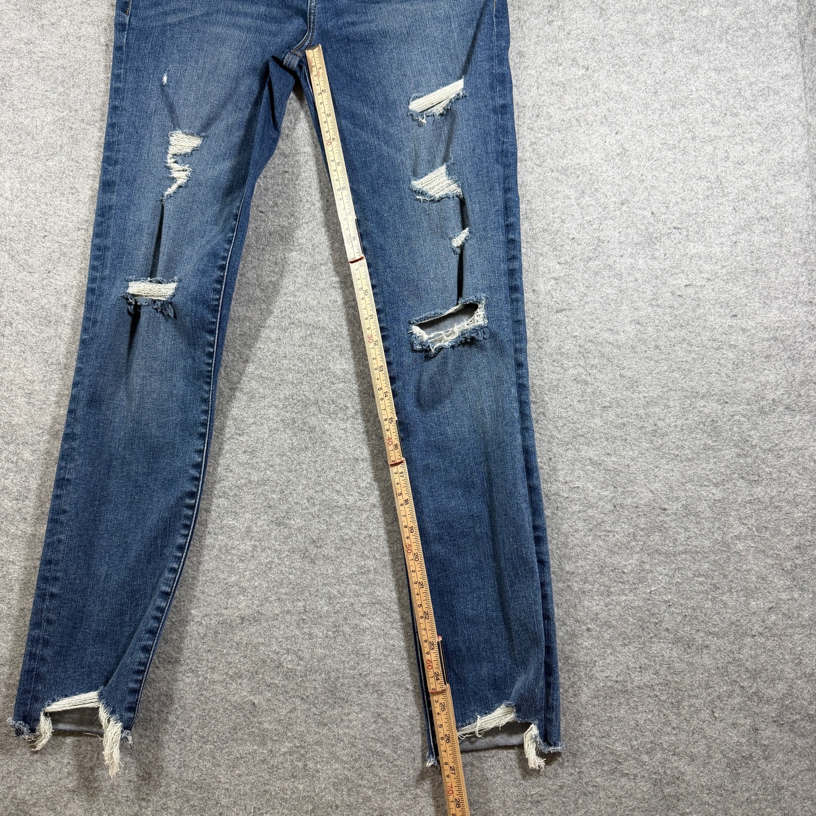 Abercrombie & Fitch Simone Jeans Womens 28 Blue Wash High Rise Ankle Distressed thumbnail 7