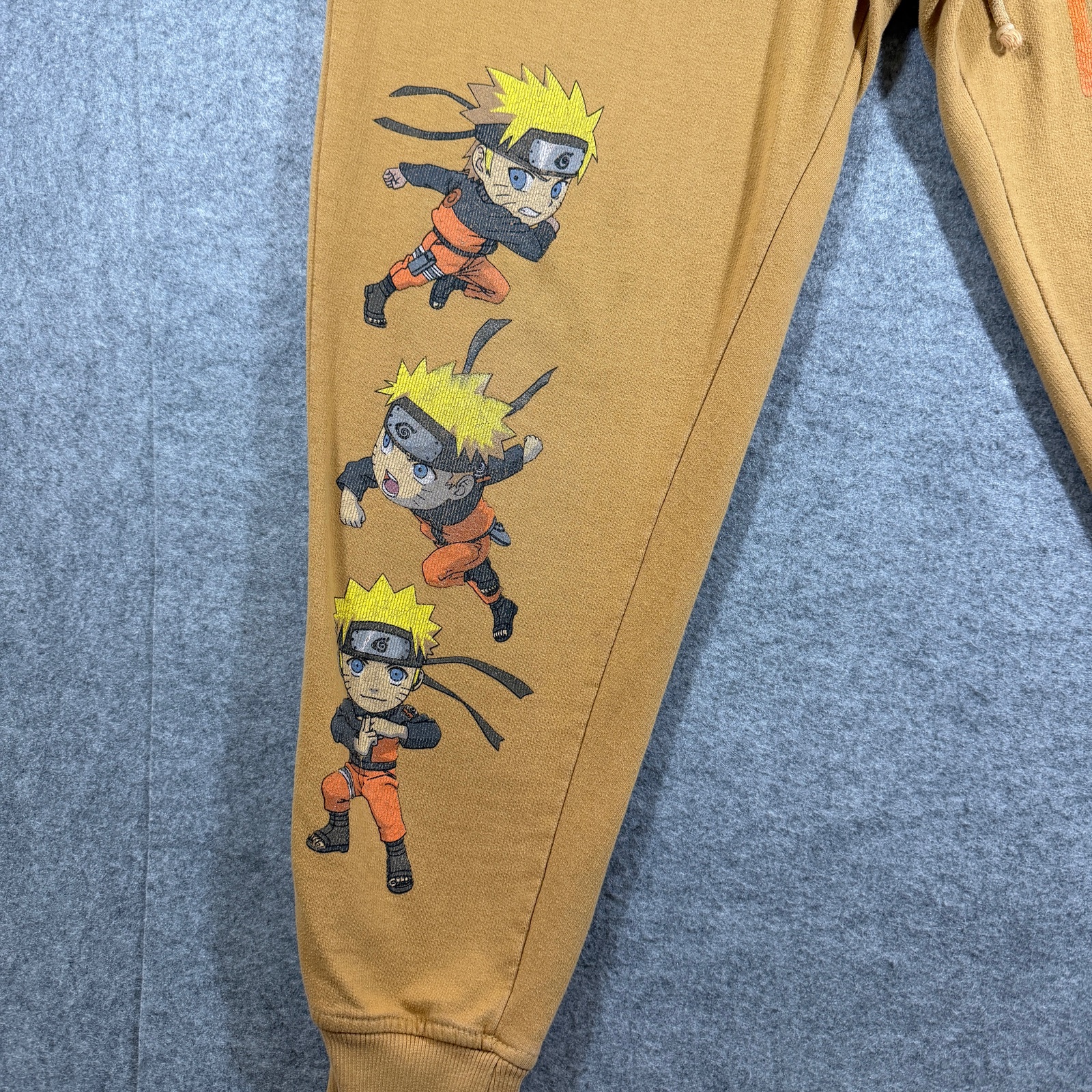 Naruto Shippuden Joggers Mens XL Tan Uzumaki Graphic Anime Running Sweatpants thumbnail 4