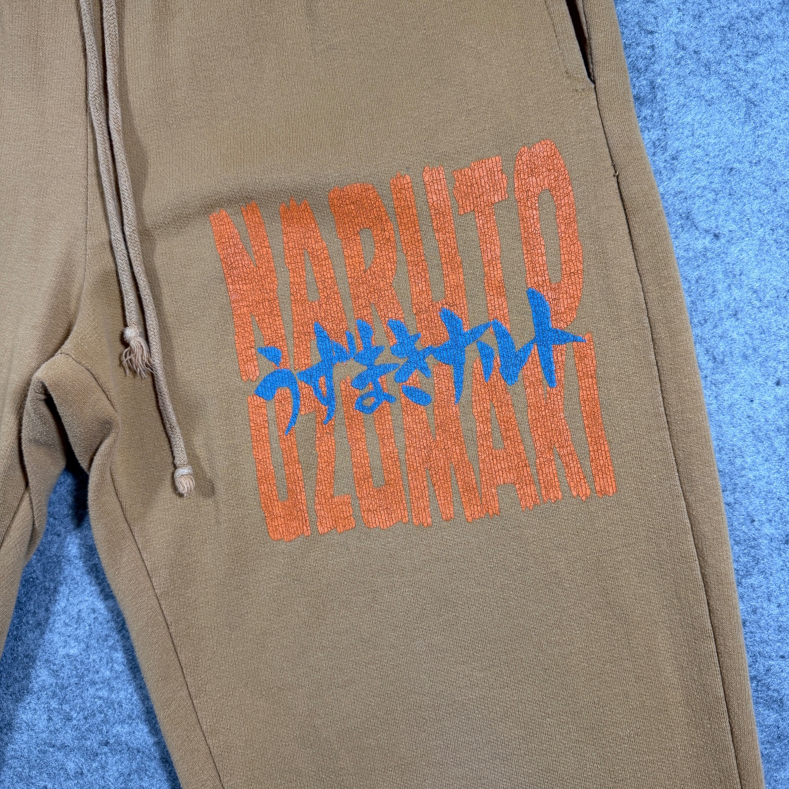 Naruto Shippuden Joggers Mens XL Tan Uzumaki Graphic Anime Running Sweatpants thumbnail 5
