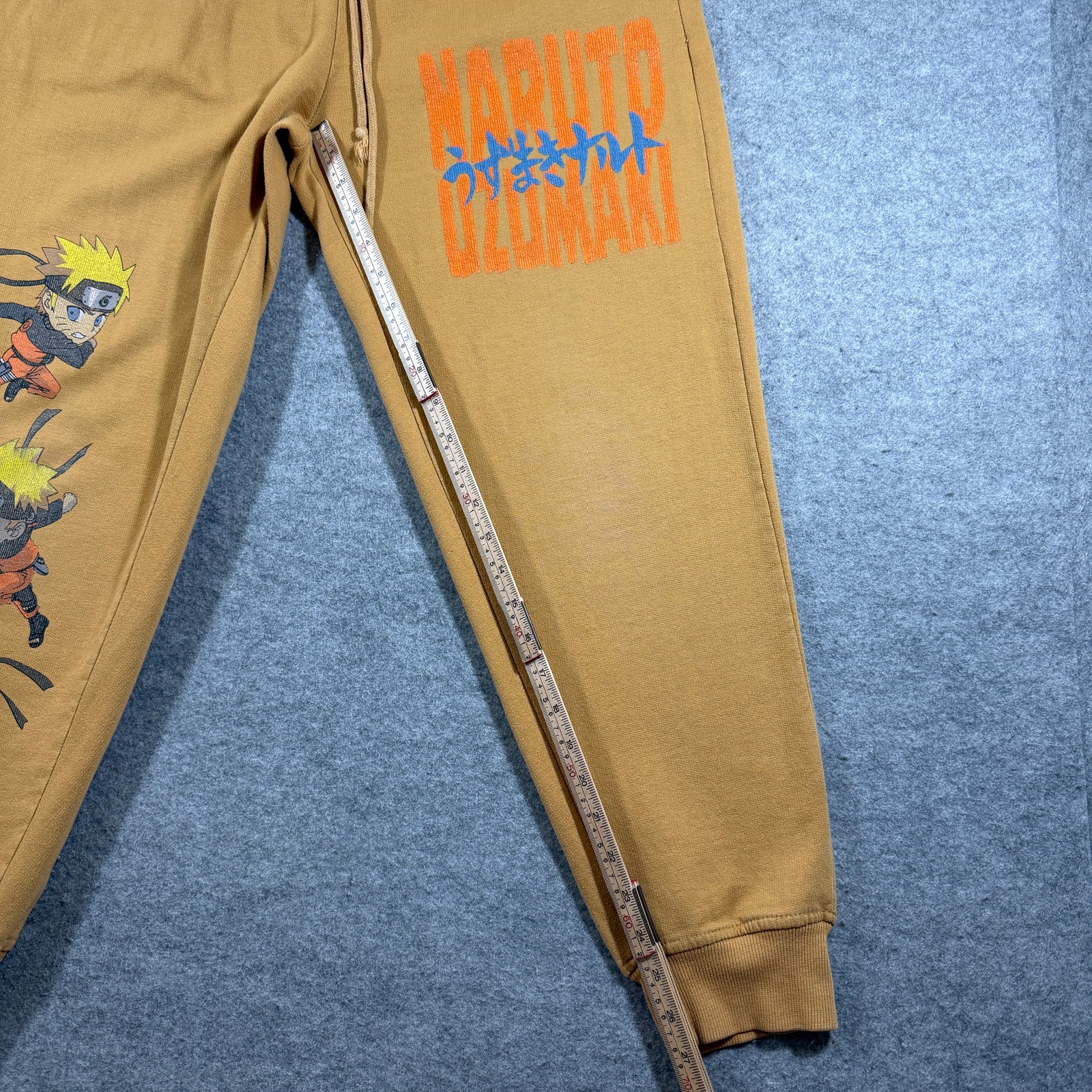 Naruto Shippuden Joggers Mens XL Tan Uzumaki Graphic Anime Running Sweatpants thumbnail 7