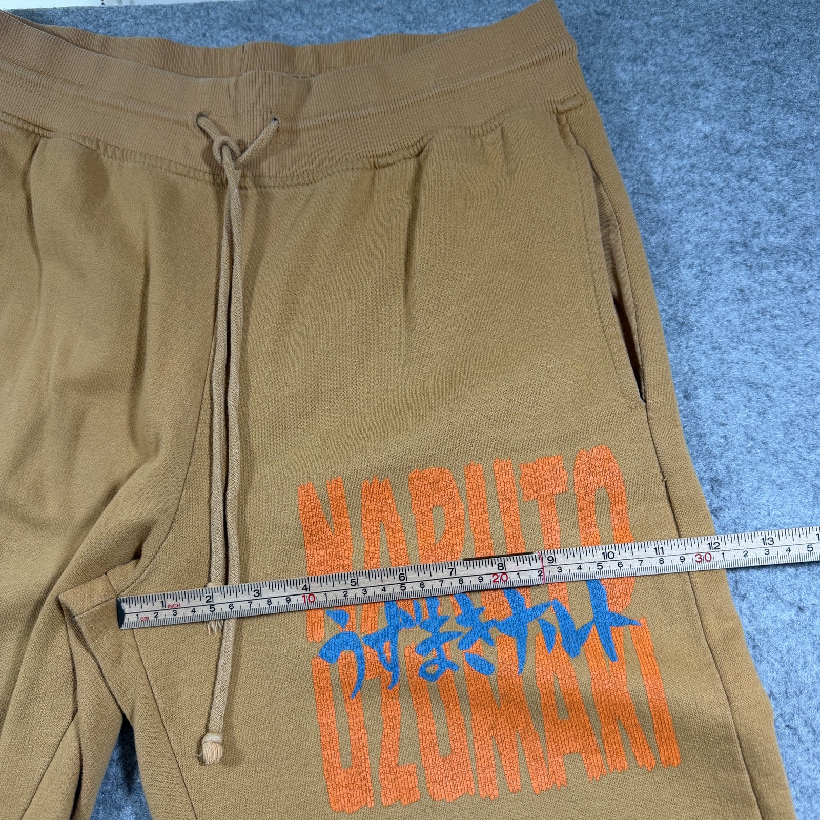 Naruto Shippuden Joggers Mens XL Tan Uzumaki Graphic Anime Running Sweatpants thumbnail 8