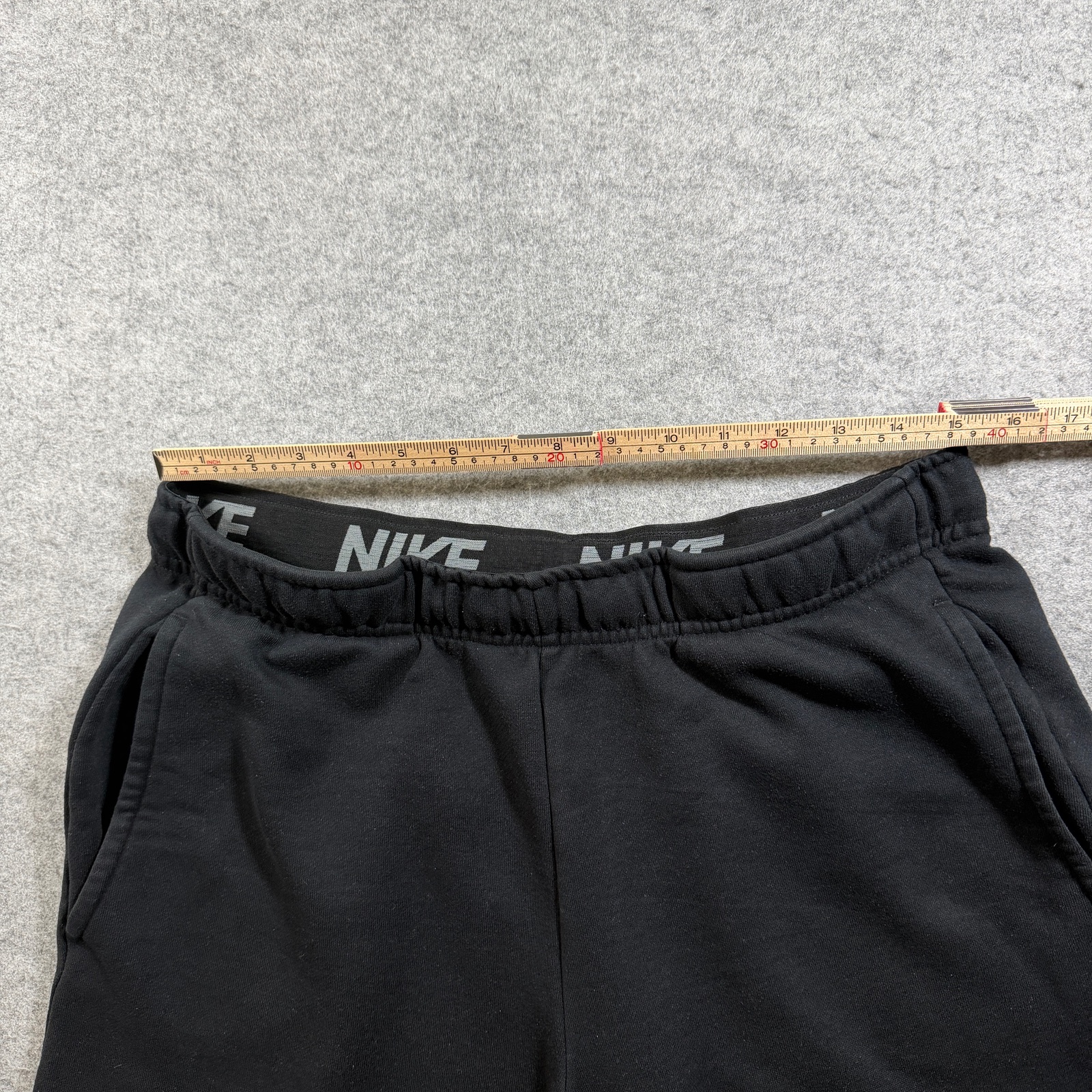 Nike Fleece Dri-Fit Sweat Shorts Mens L Black Logo Drawstring Athletic Lounge thumbnail 6