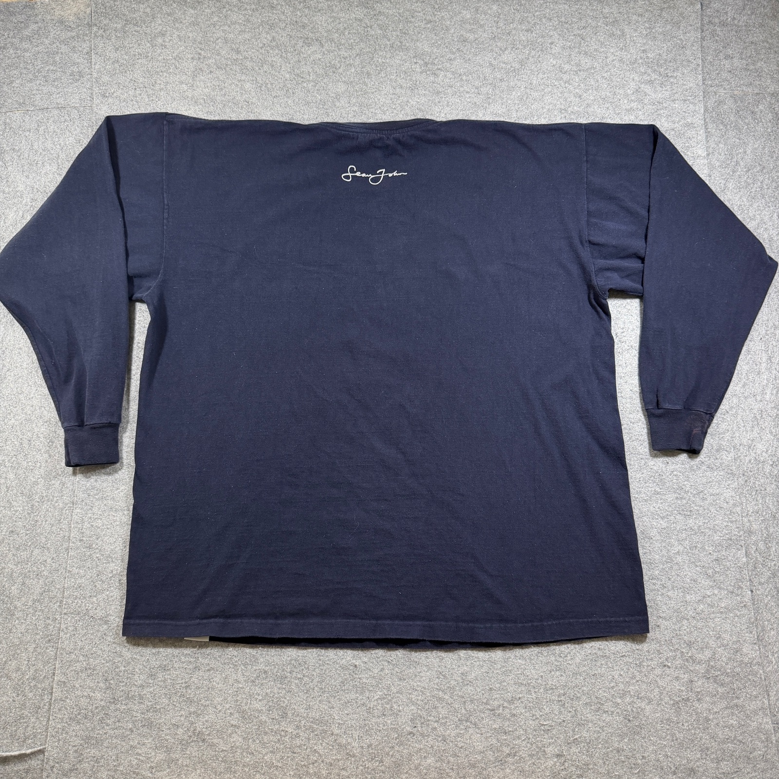 Sean John Y2K Long Sleeve T Shirt Mens XXL Navy Hip Hop Streetwear Made USA thumbnail 2