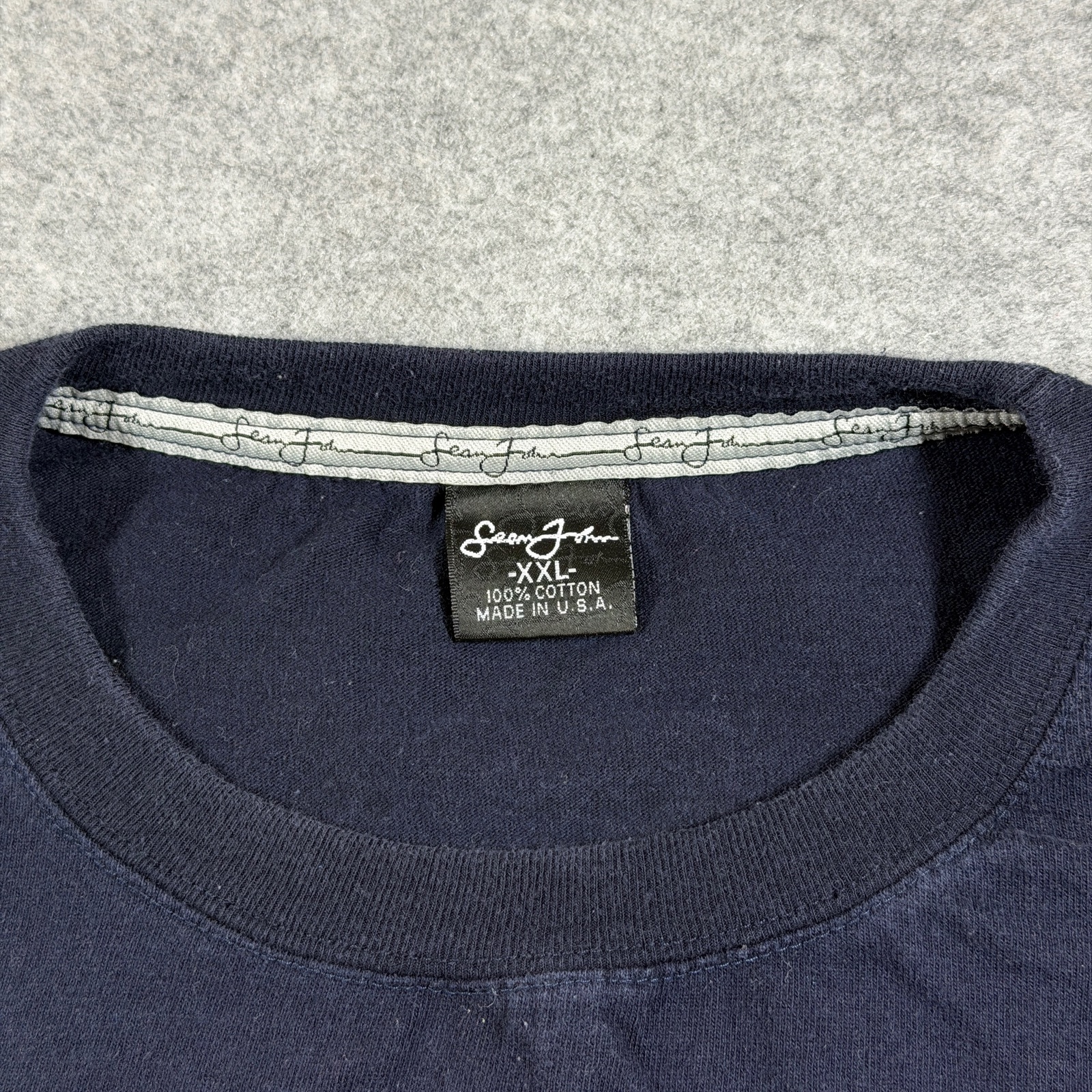 Sean John Y2K Long Sleeve T Shirt Mens XXL Navy Hip Hop Streetwear Made USA thumbnail 3
