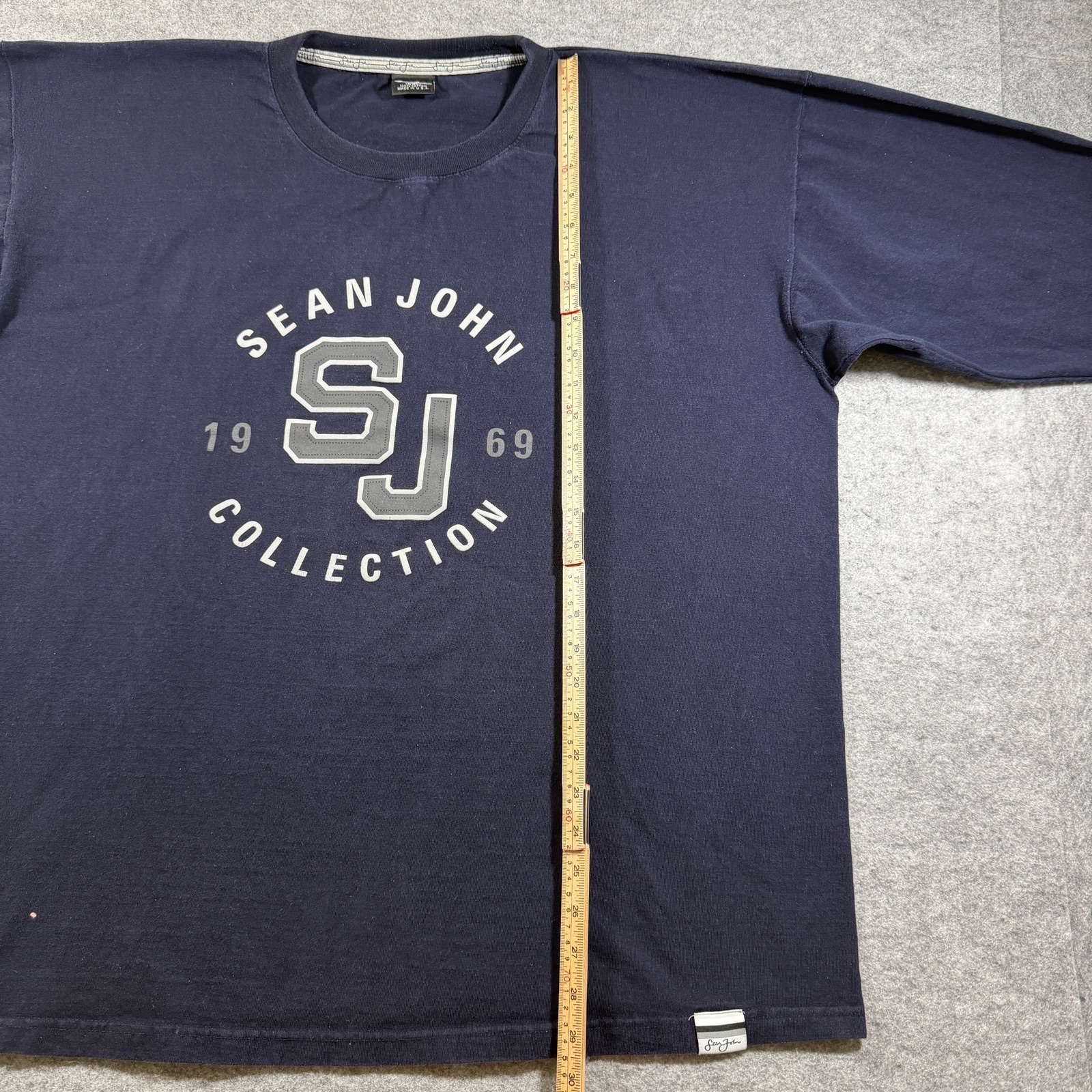 Sean John Y2K Long Sleeve T Shirt Mens XXL Navy Hip Hop Streetwear Made USA thumbnail 4