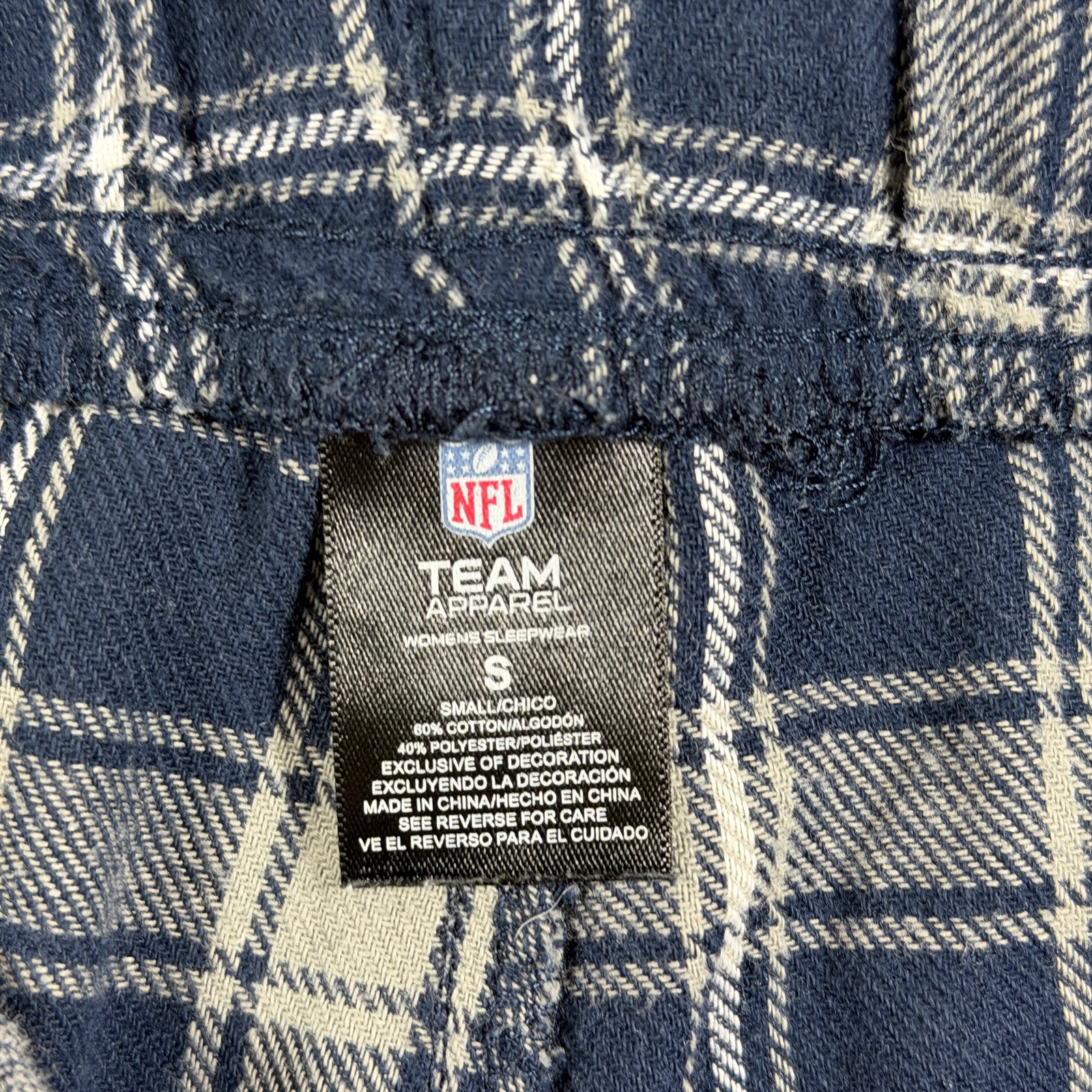 Dallas Cowboys Flannel Pajama Pants Womens S Navy Plaid NFL Lounge Sleepwear thumbnail 3