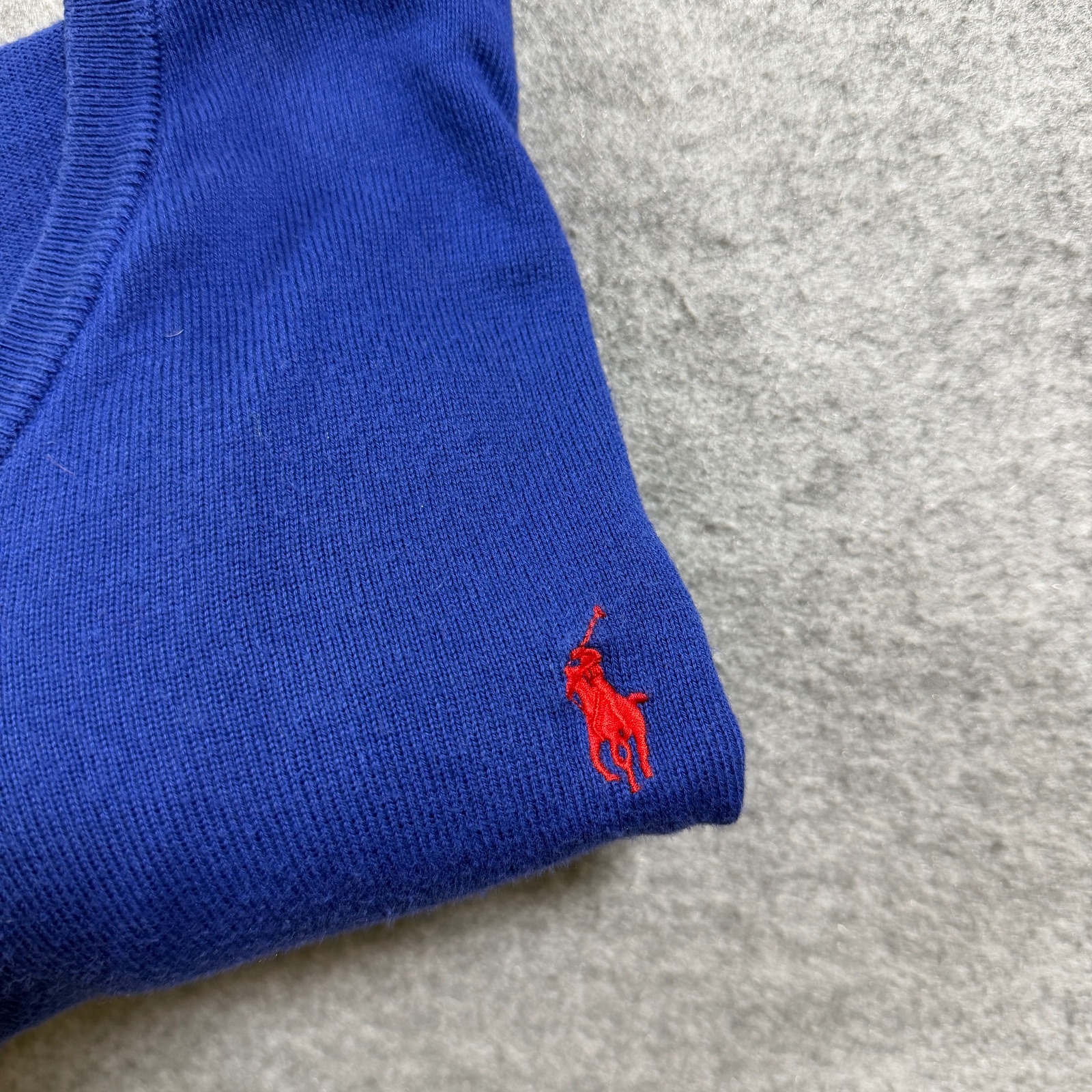 Polo Ralph Lauren Sweater Mens L Blue Pima Cotton V-Neck Pony Preppy Fall thumbnail 3