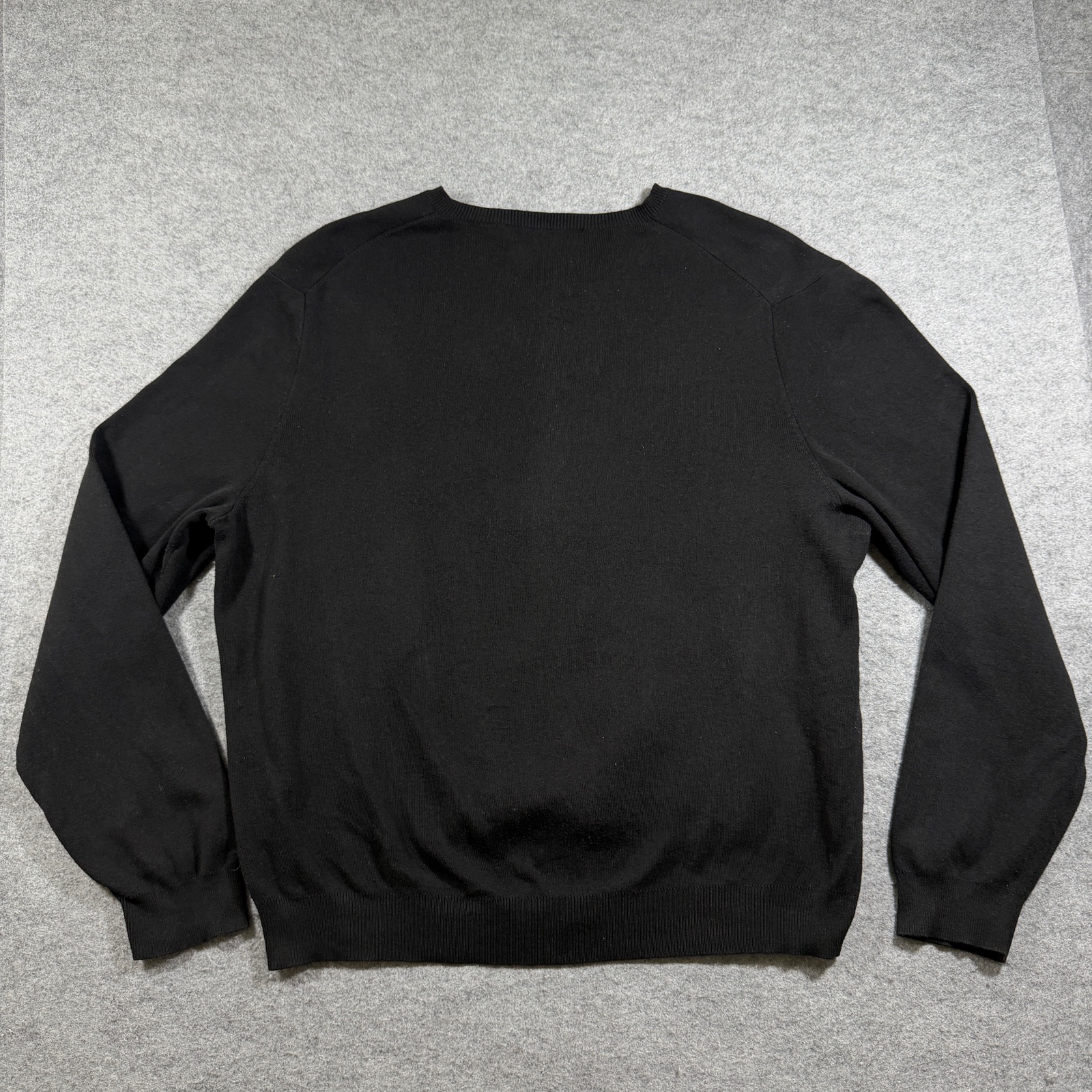 Vintage Polo Ralph Lauren Pima Cotton Sweater Mens L Black V-Neck Preppy Knit thumbnail 2
