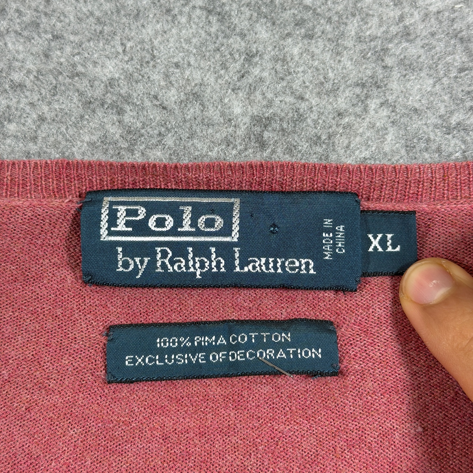 Vintage Polo Ralph Lauren Pima Cotton Sweater Mens XL Nantucket Red V-Neck Prep thumbnail 3
