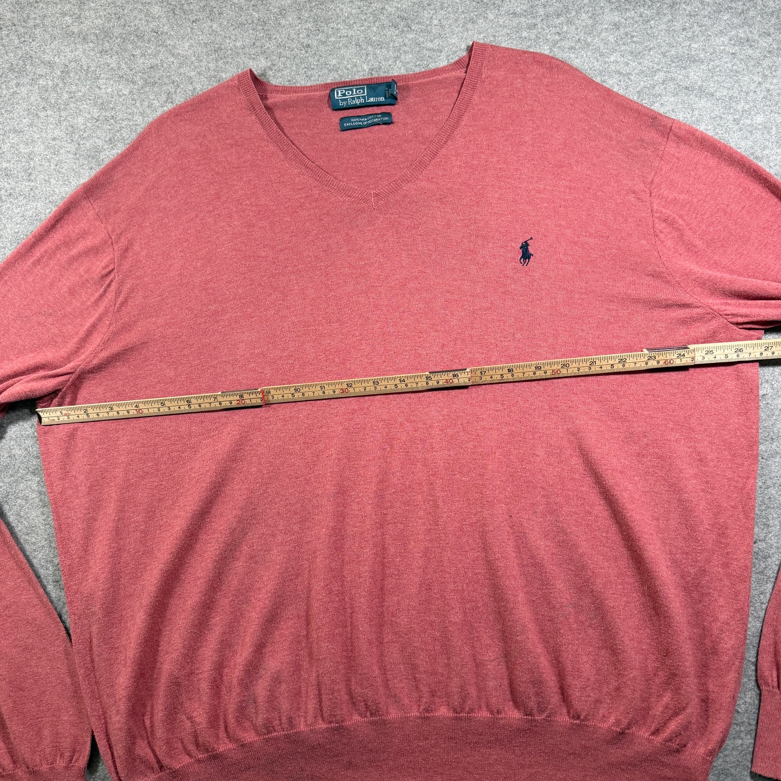 Vintage Polo Ralph Lauren Pima Cotton Sweater Mens XL Nantucket Red V-Neck Prep thumbnail 5