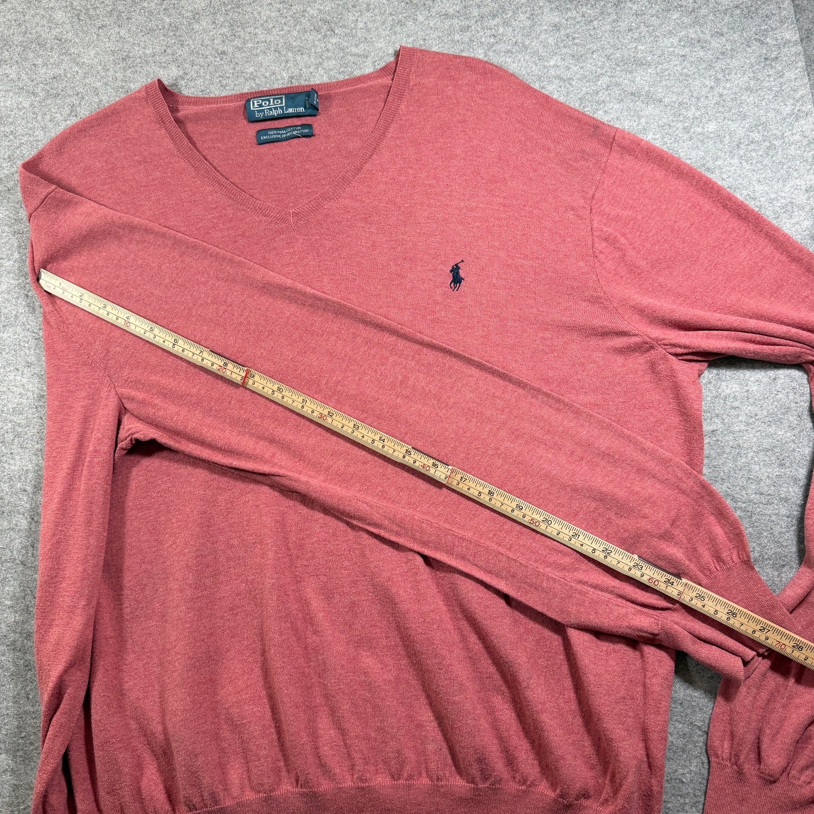 Vintage Polo Ralph Lauren Pima Cotton Sweater Mens XL Nantucket Red V-Neck Prep thumbnail 6