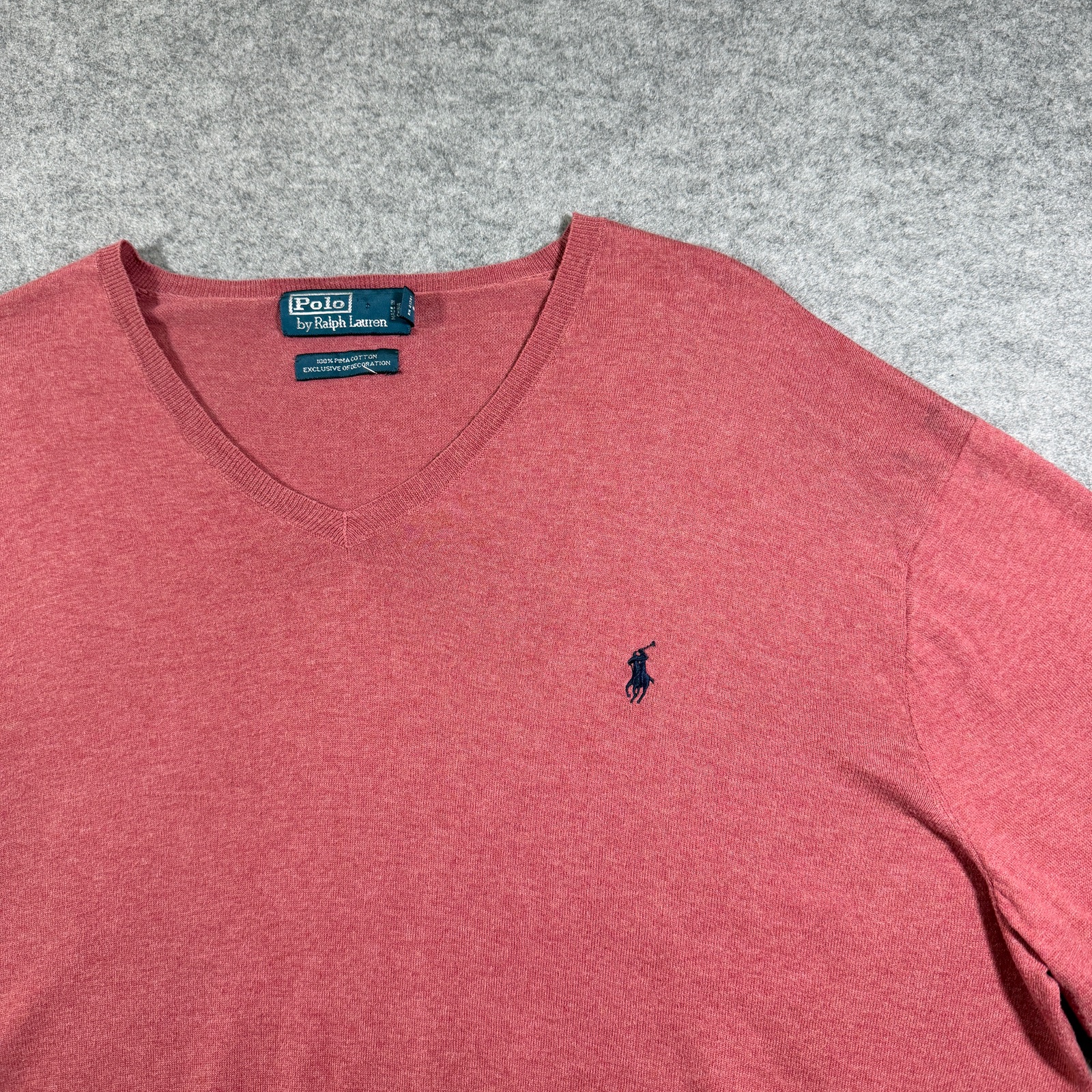 Vintage Polo Ralph Lauren Pima Cotton Sweater Mens XL Nantucket Red V-Neck Prep thumbnail 11