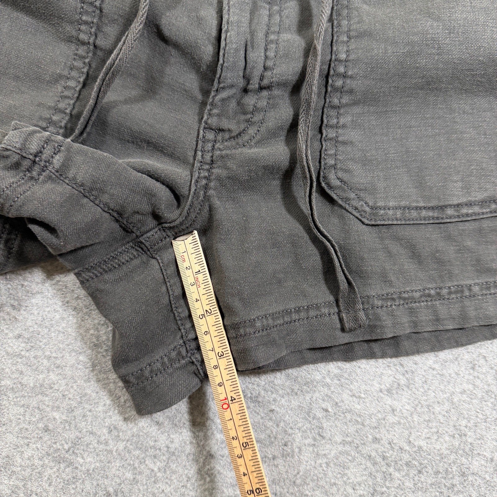 American Eagle Linen Shorts Womens 12 Charcoal Gray Drawstring Relaxed Summer thumbnail 6