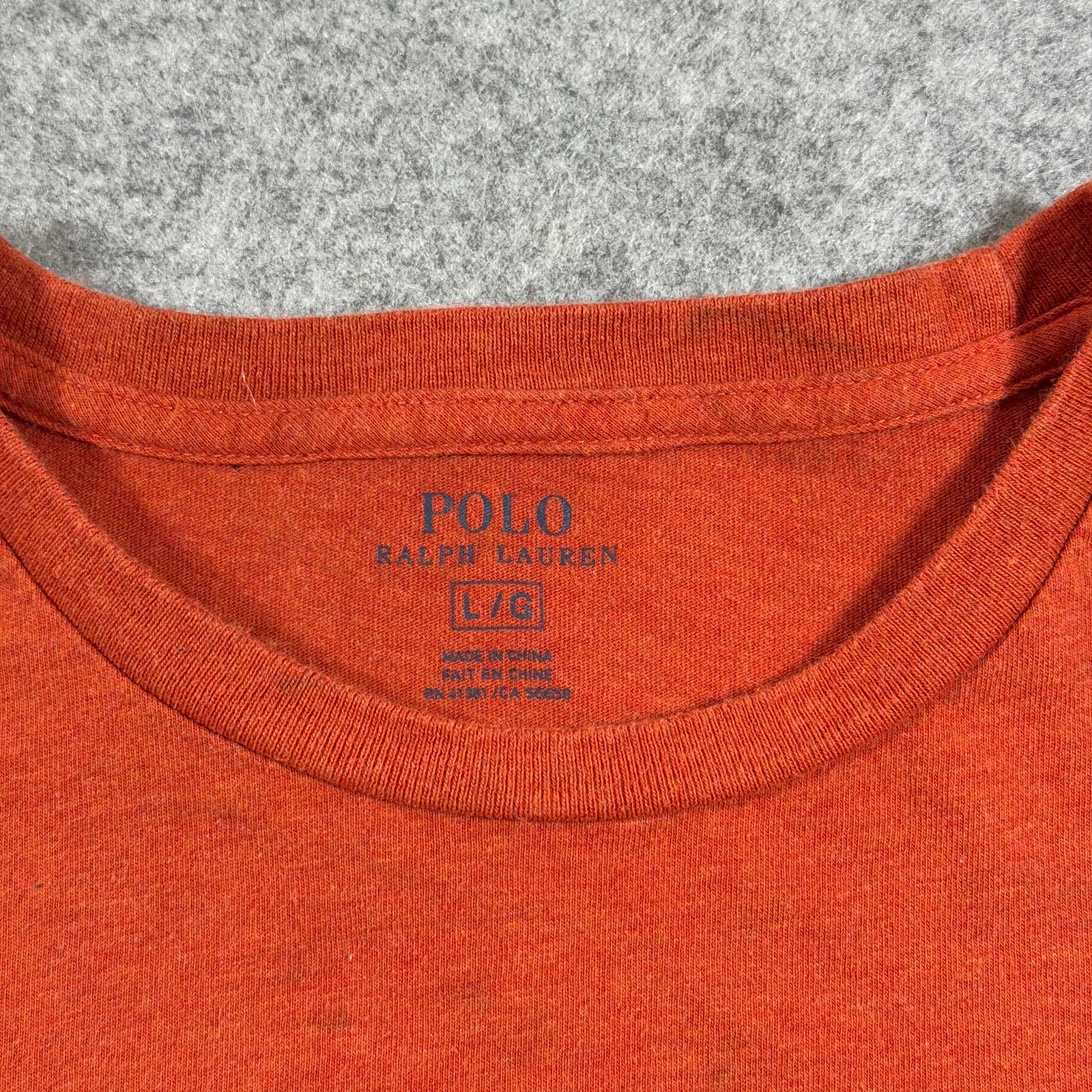 Polo Ralph Lauren Shirt Mens L Orange Pony Logo Preppy Classic Fit Long Sleeve thumbnail 3