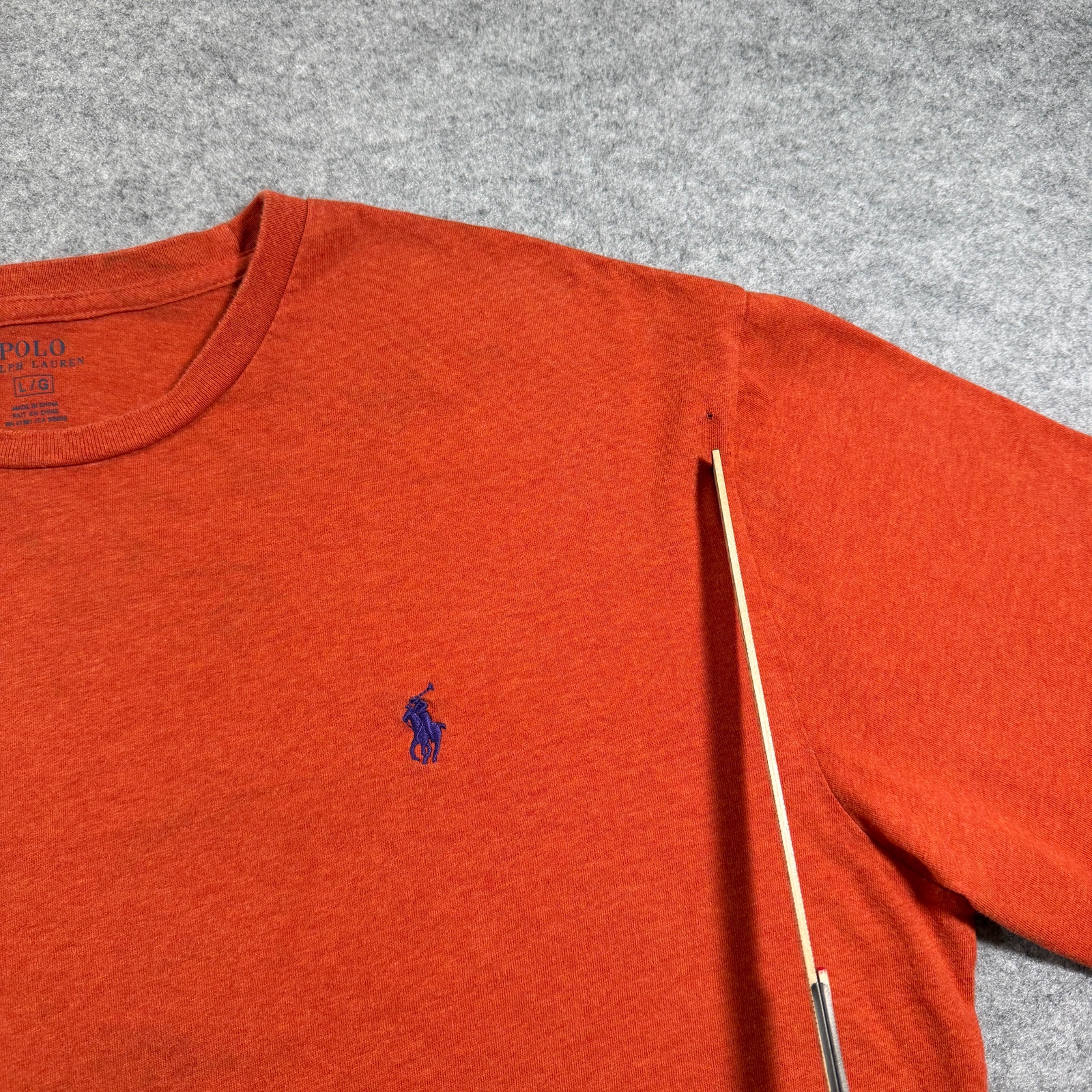 Polo Ralph Lauren Shirt Mens L Orange Pony Logo Preppy Classic Fit Long Sleeve thumbnail 4