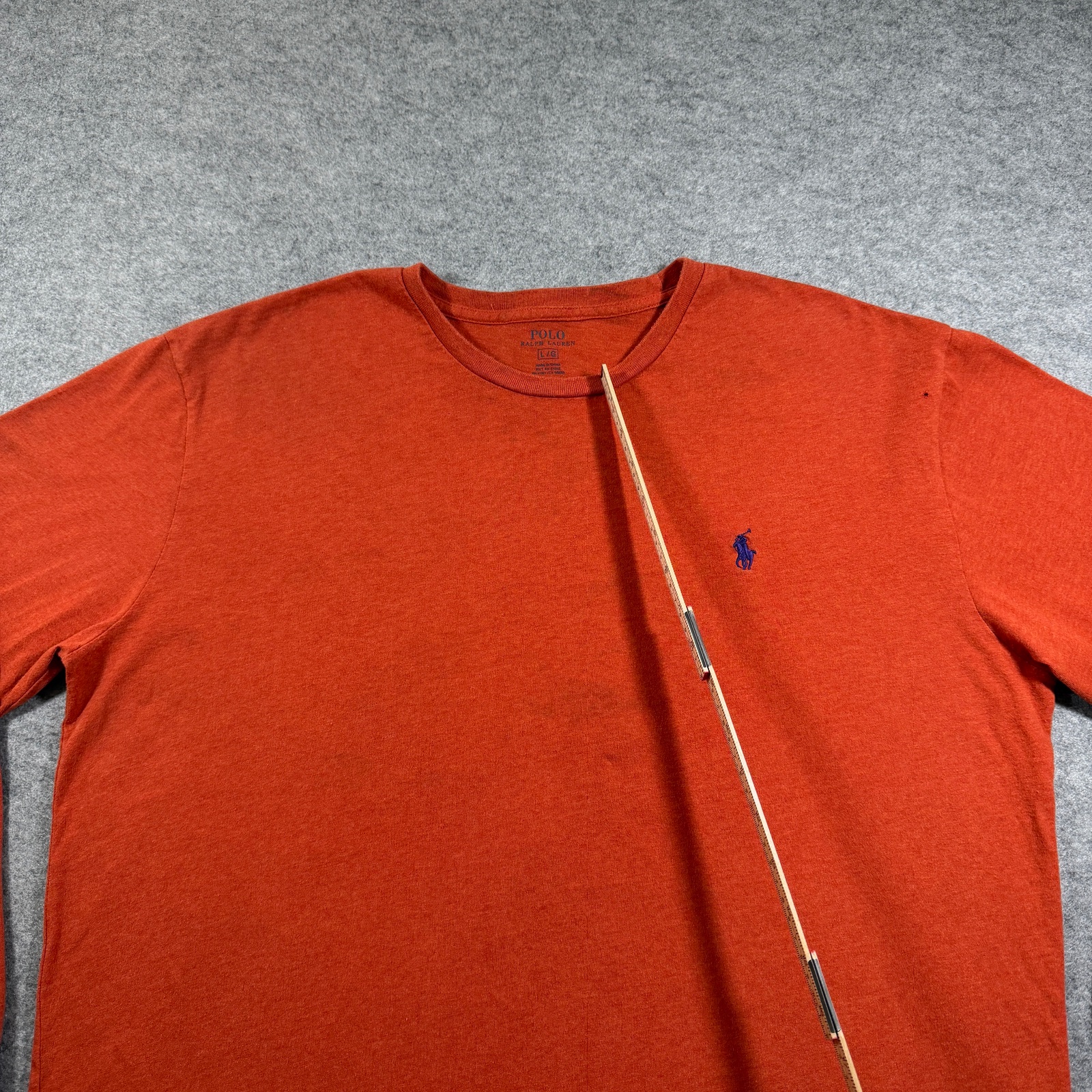 Polo Ralph Lauren Shirt Mens L Orange Pony Logo Preppy Classic Fit Long Sleeve thumbnail 5
