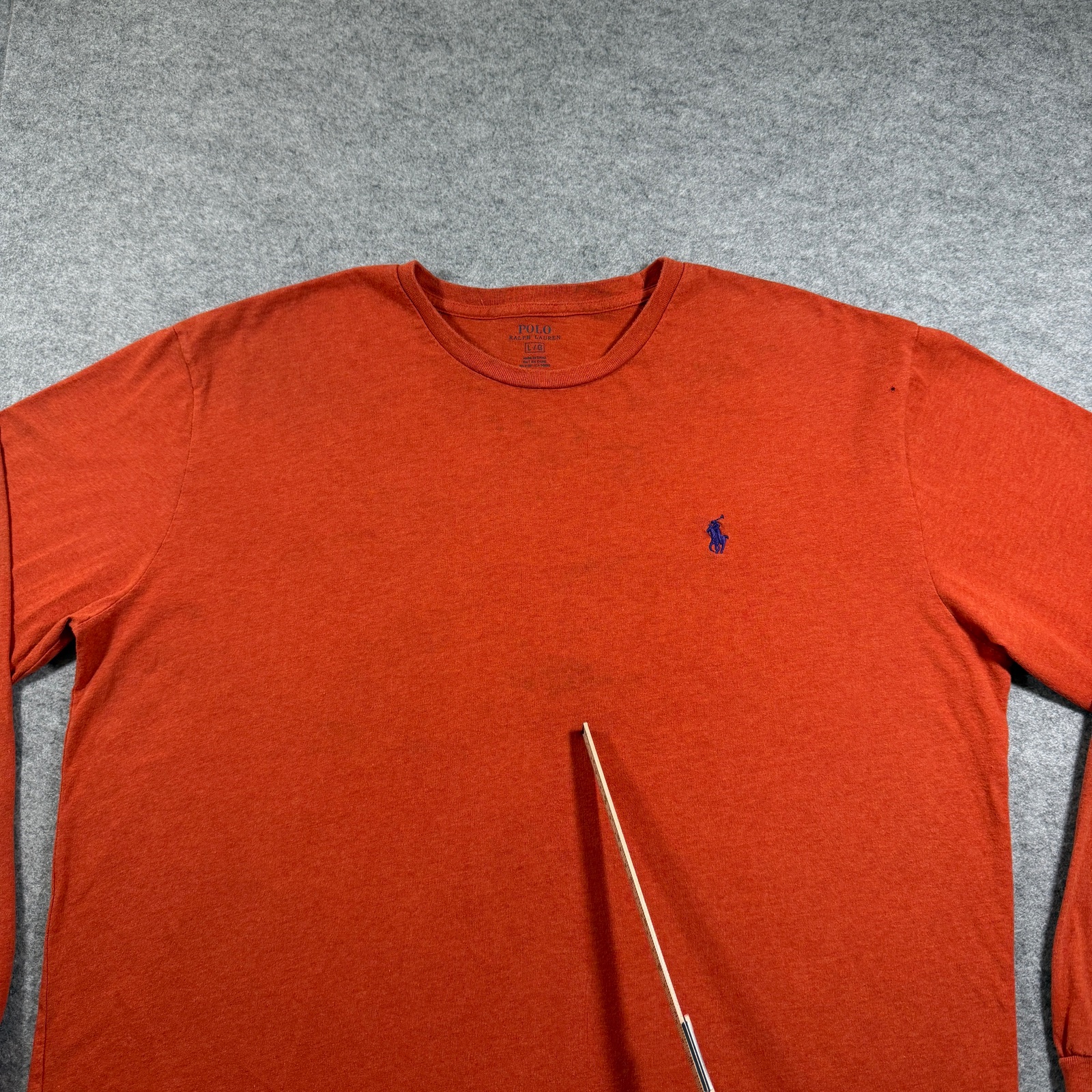 Polo Ralph Lauren Shirt Mens L Orange Pony Logo Preppy Classic Fit Long Sleeve thumbnail 6