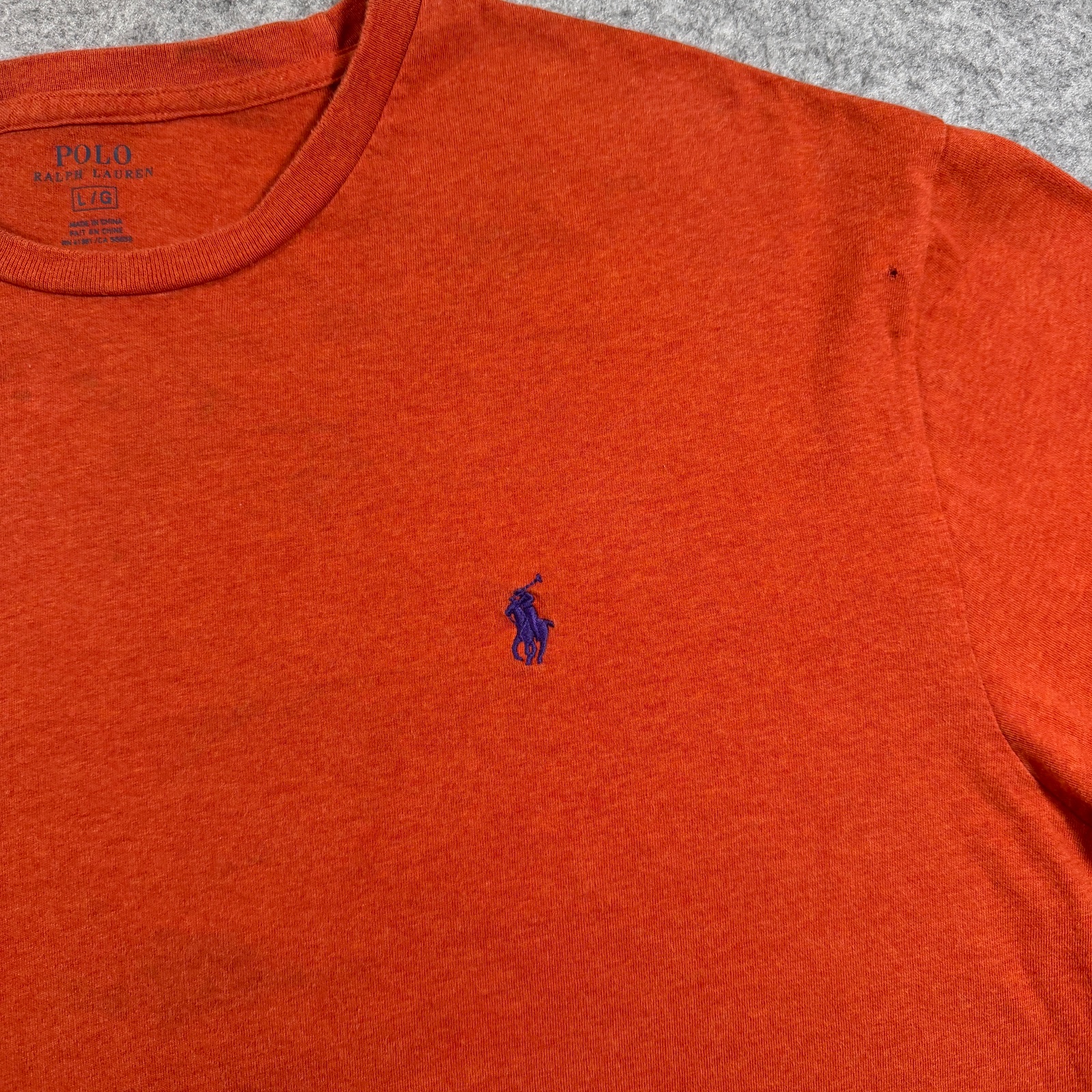 Polo Ralph Lauren Shirt Mens L Orange Pony Logo Preppy Classic Fit Long Sleeve thumbnail 7